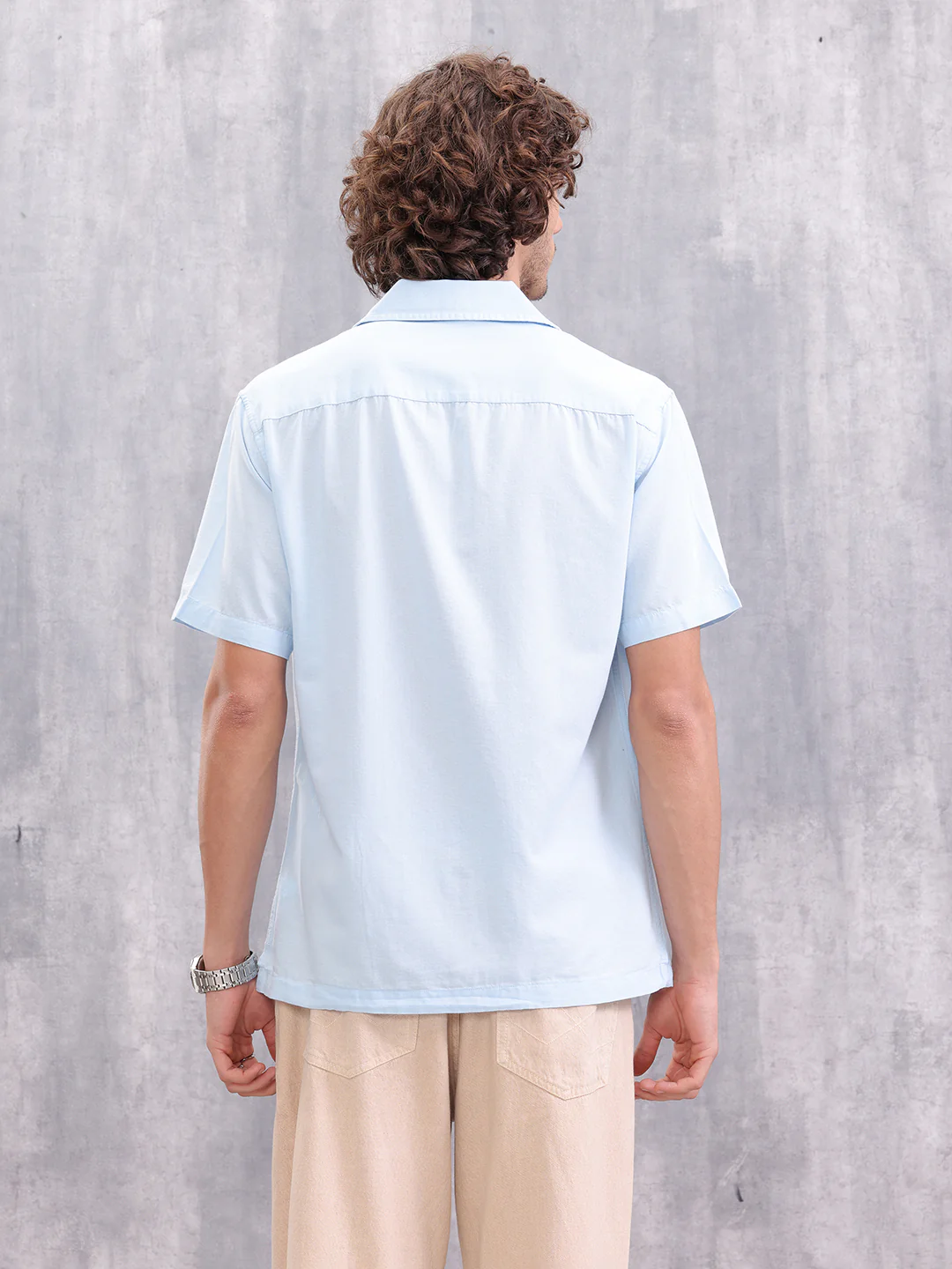 Placement Printed Resort Collar Shirt | Blue - Image 3