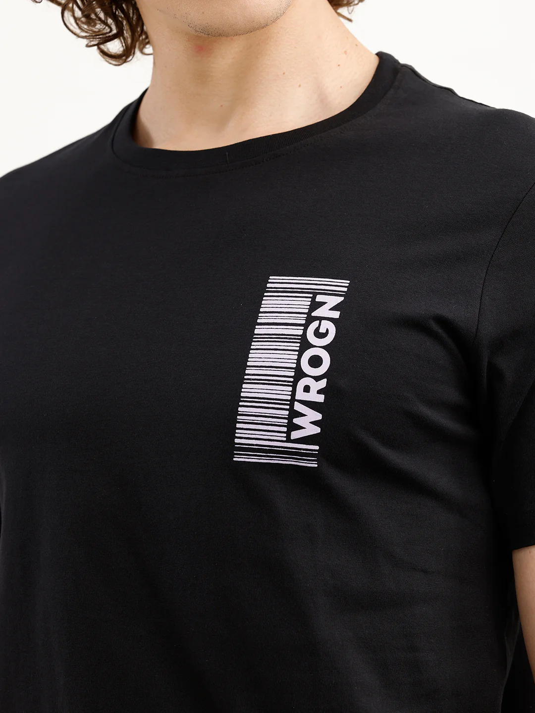 Placement Printed Slim Fit T-Shirt | Black - Image 5