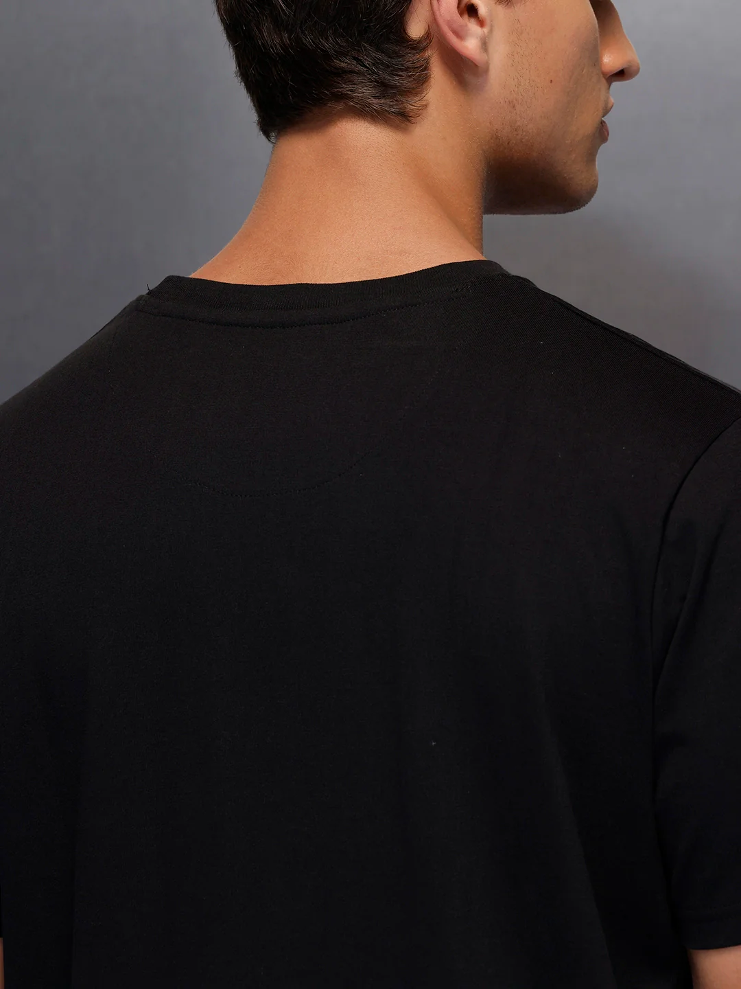 Placement Printed T-Shirt   |  Black - Image 5