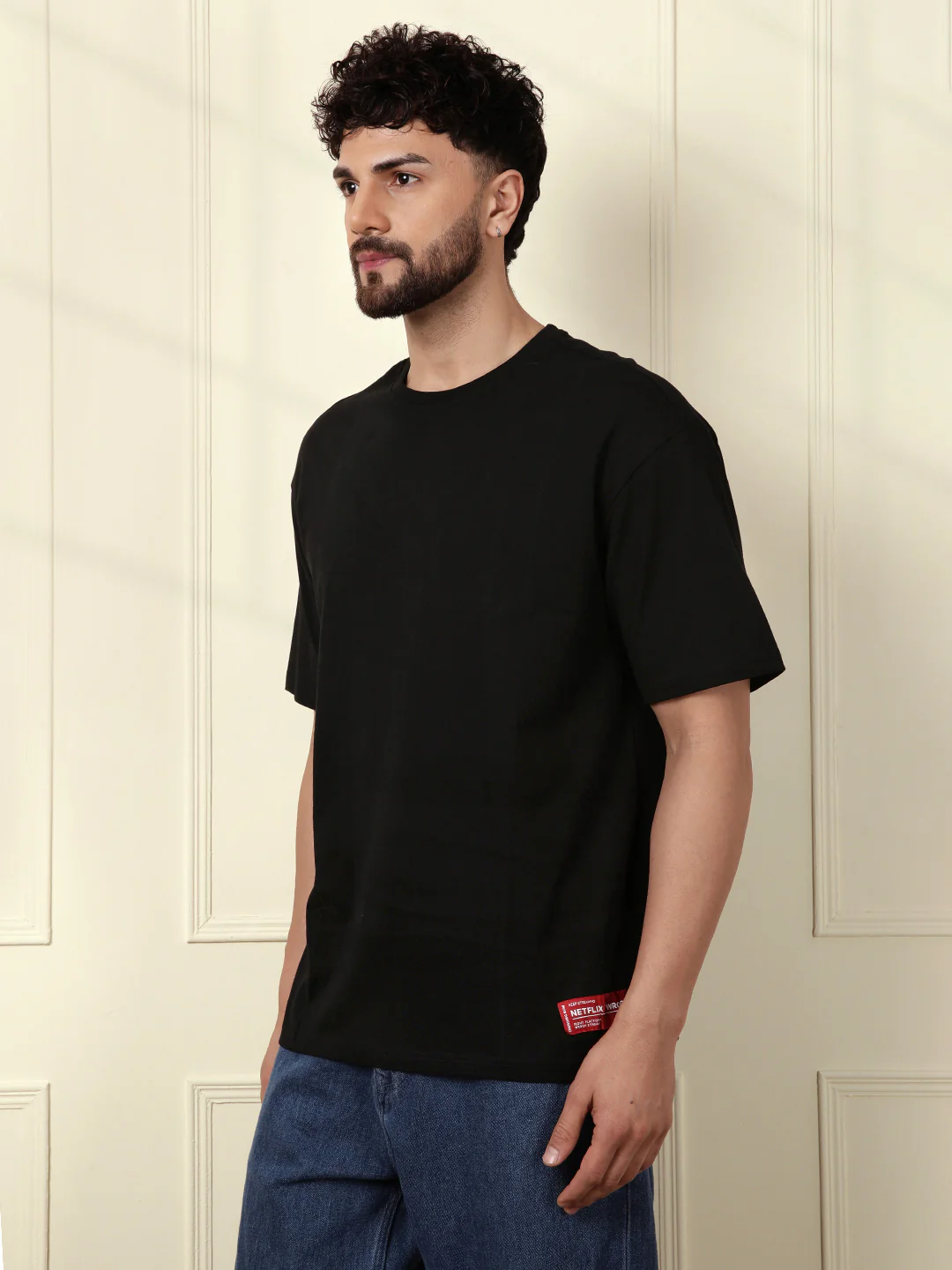 Play Netflix Oversized Black T-Shirt - Image 4