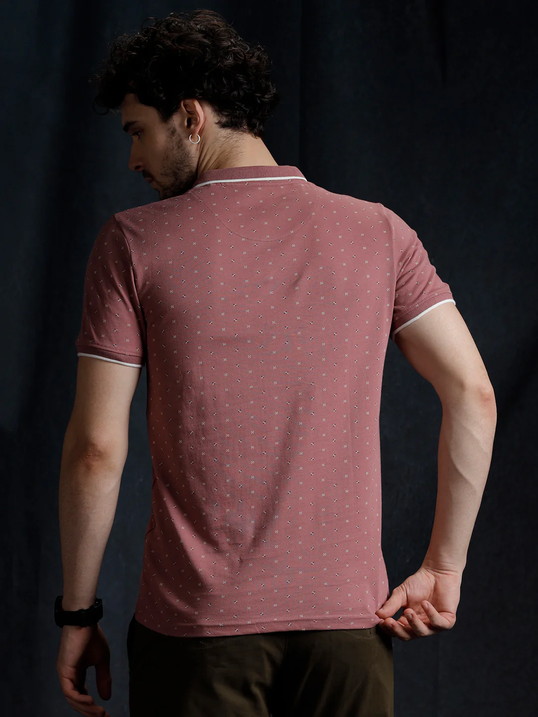 Polka Printed Polo T-Shirt - Image 3