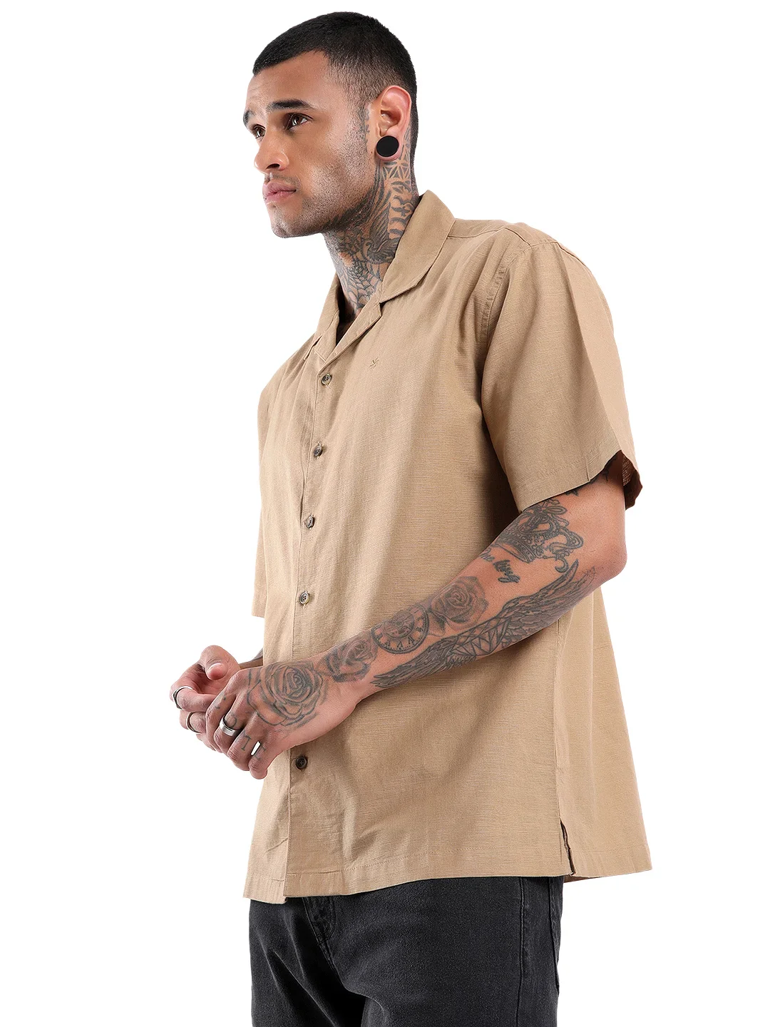 Premium Khaki Short Sleeve Shirt - Image 4