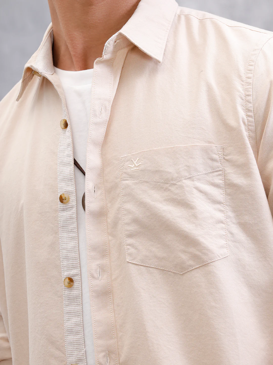 Premium Oxford Shirt In Slim Fit | Beige - Image 4