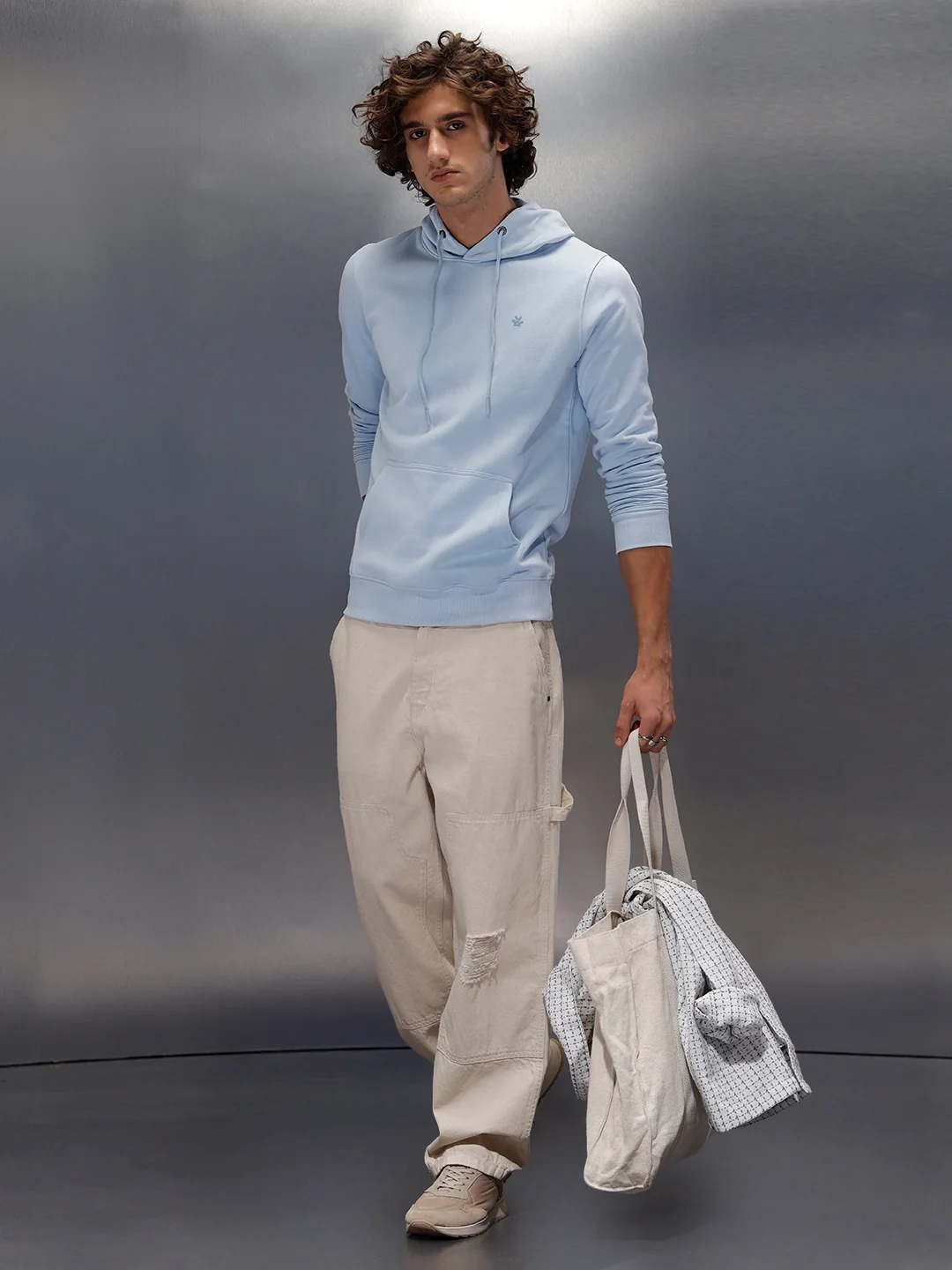Premium Soft Fleece Classic Slim Fit Sweatshirt | Blue - Image 2