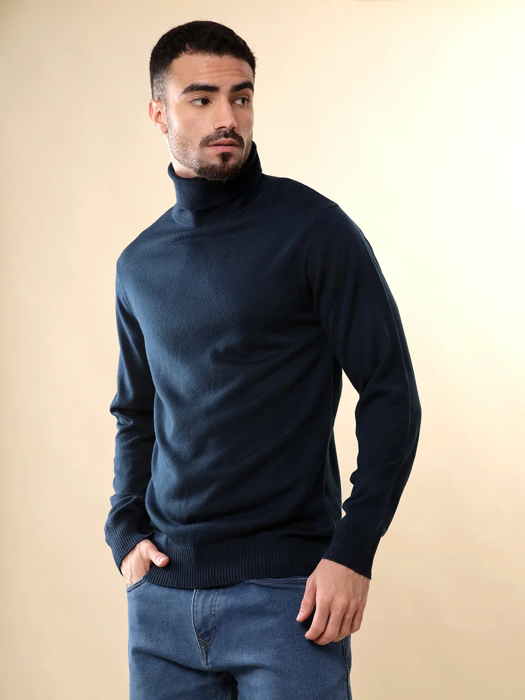 Prime Navy Turtle Neck Sweater - Image 4