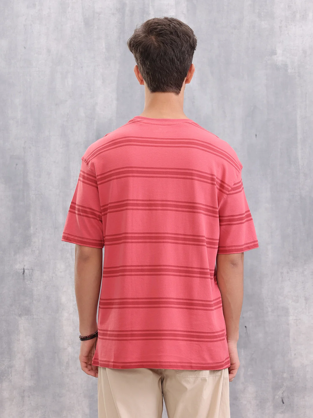 Printed All Over Striper Tee I Red - Image 3