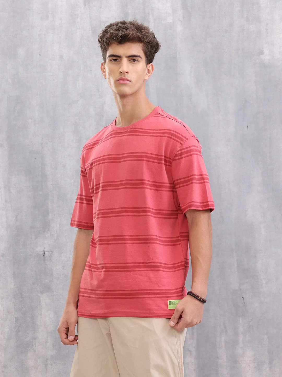 Printed All Over Striper Tee I Red - Image 4