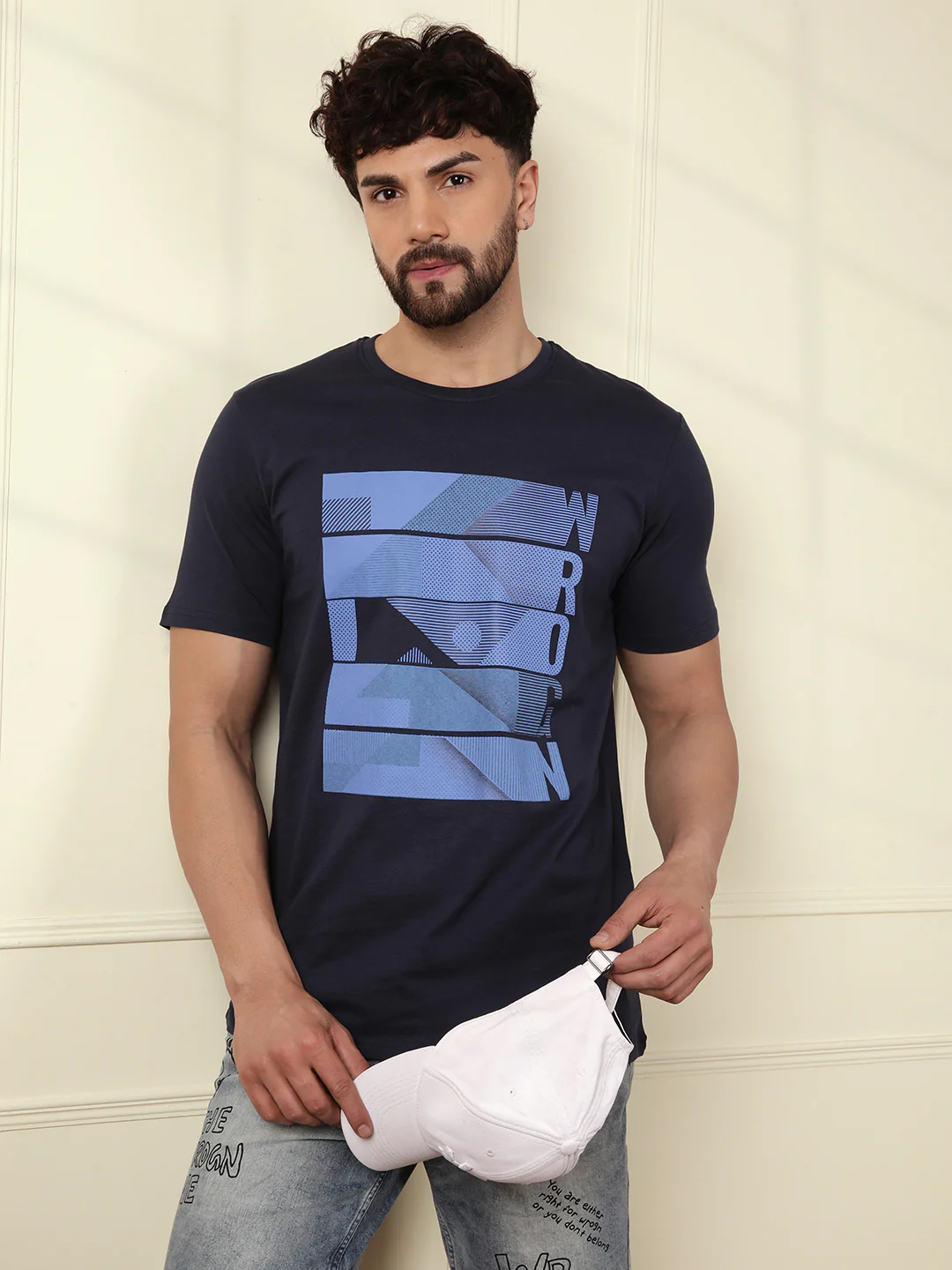 Printed Blue Bold T-Shirt - Image 2