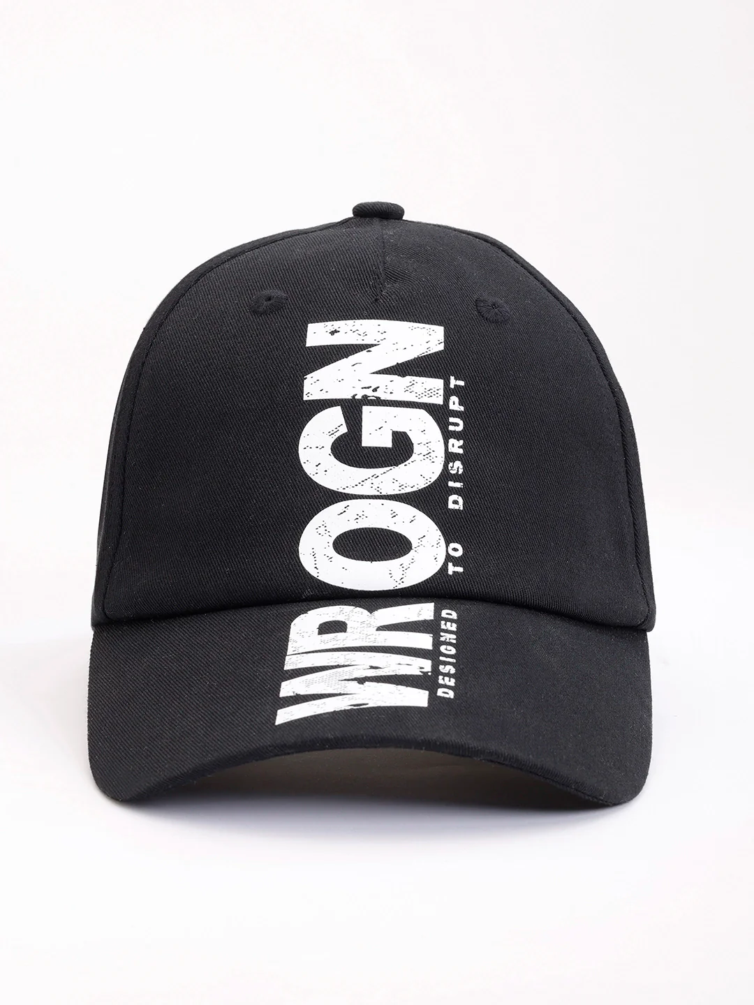 Printed "Disrupt" Graphic Cap | Black - Image 2