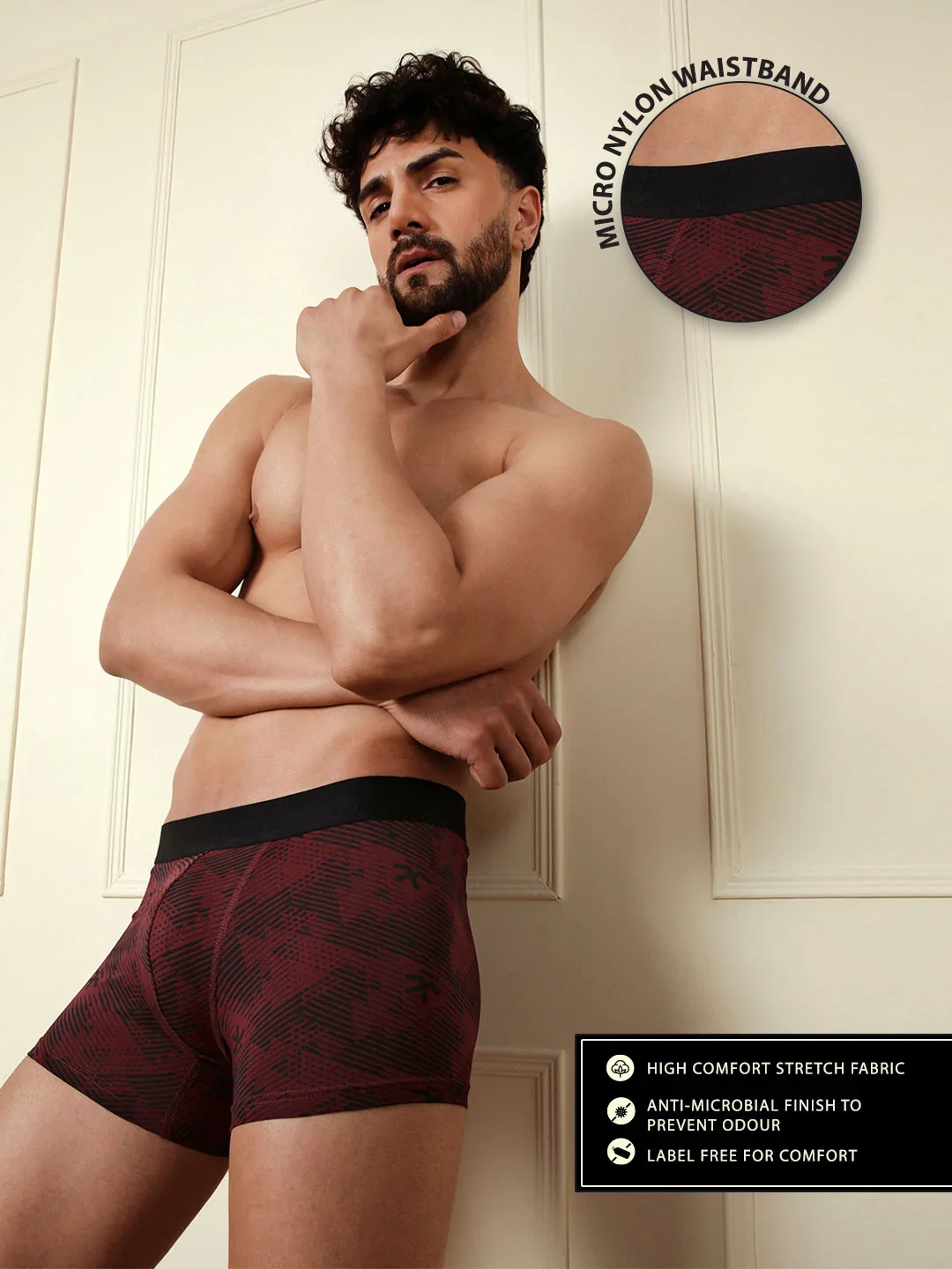 Printed Maroon 1-Pack Trunk - Image 2