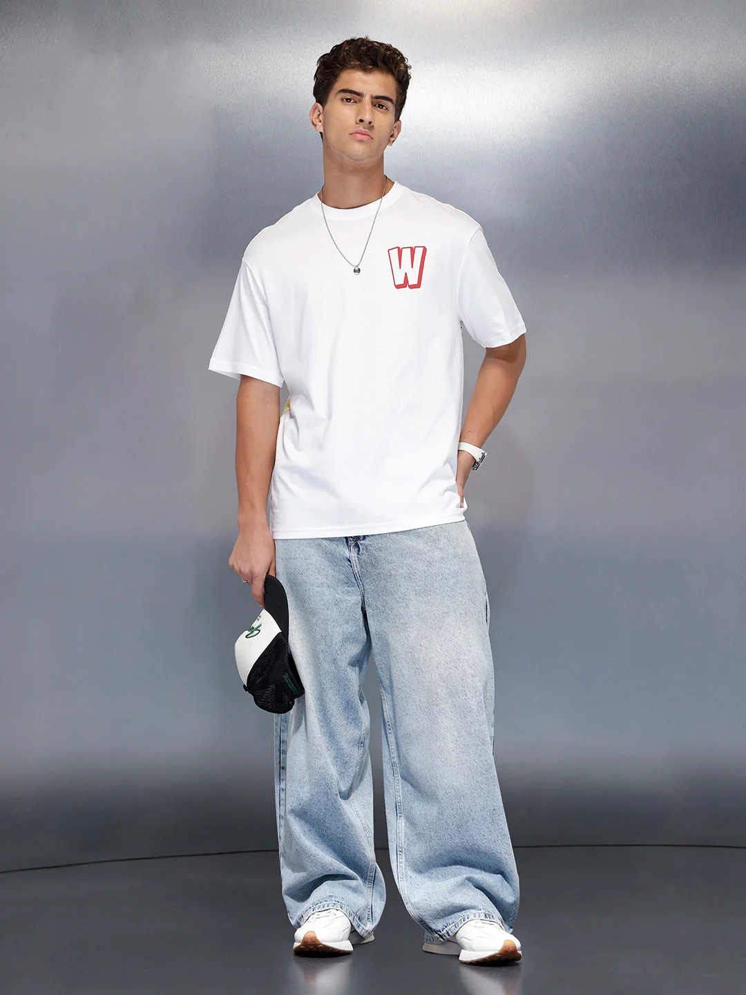 Printed oversized T-shirt | White - Image 2