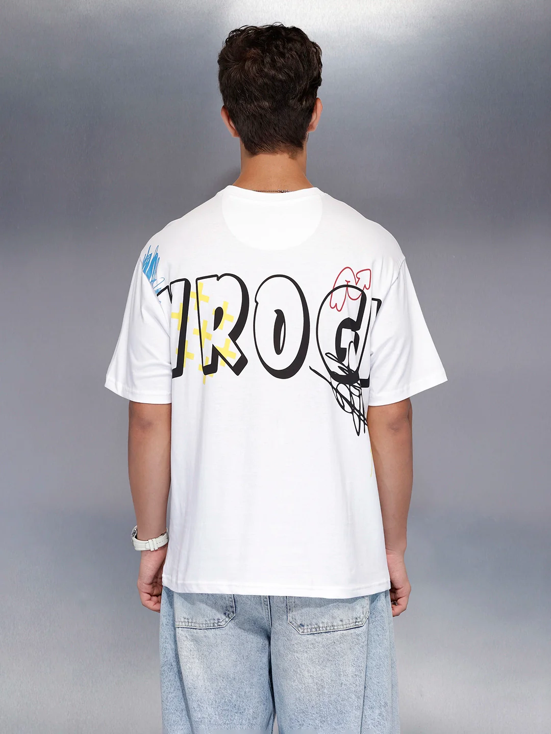 Printed oversized T-shirt | White - Image 3