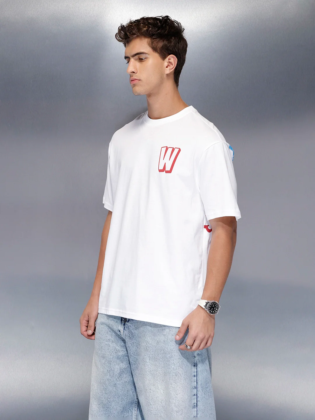 Printed oversized T-shirt | White - Image 4