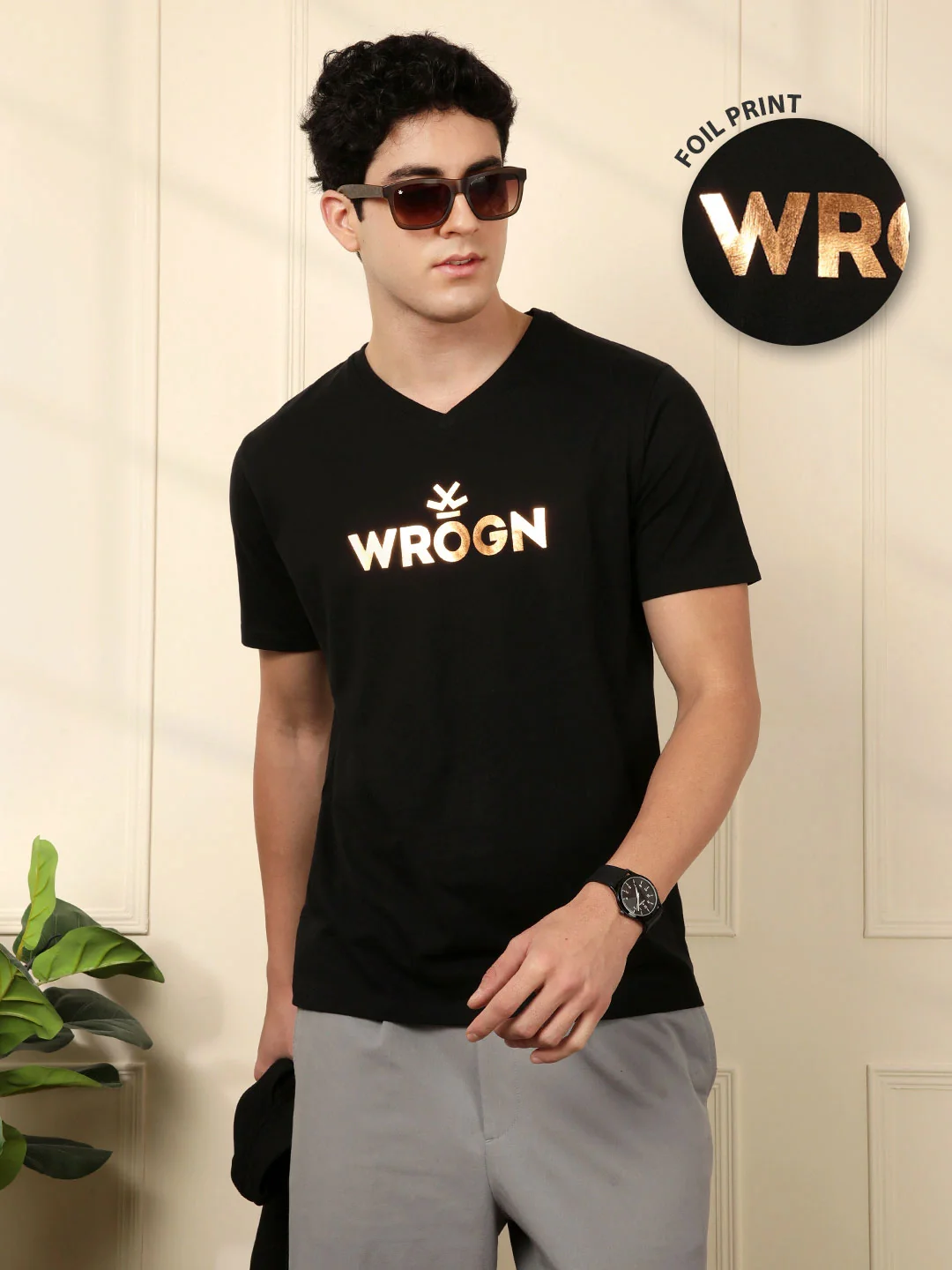 Foil Printed T-Shirt | Black - Image 3