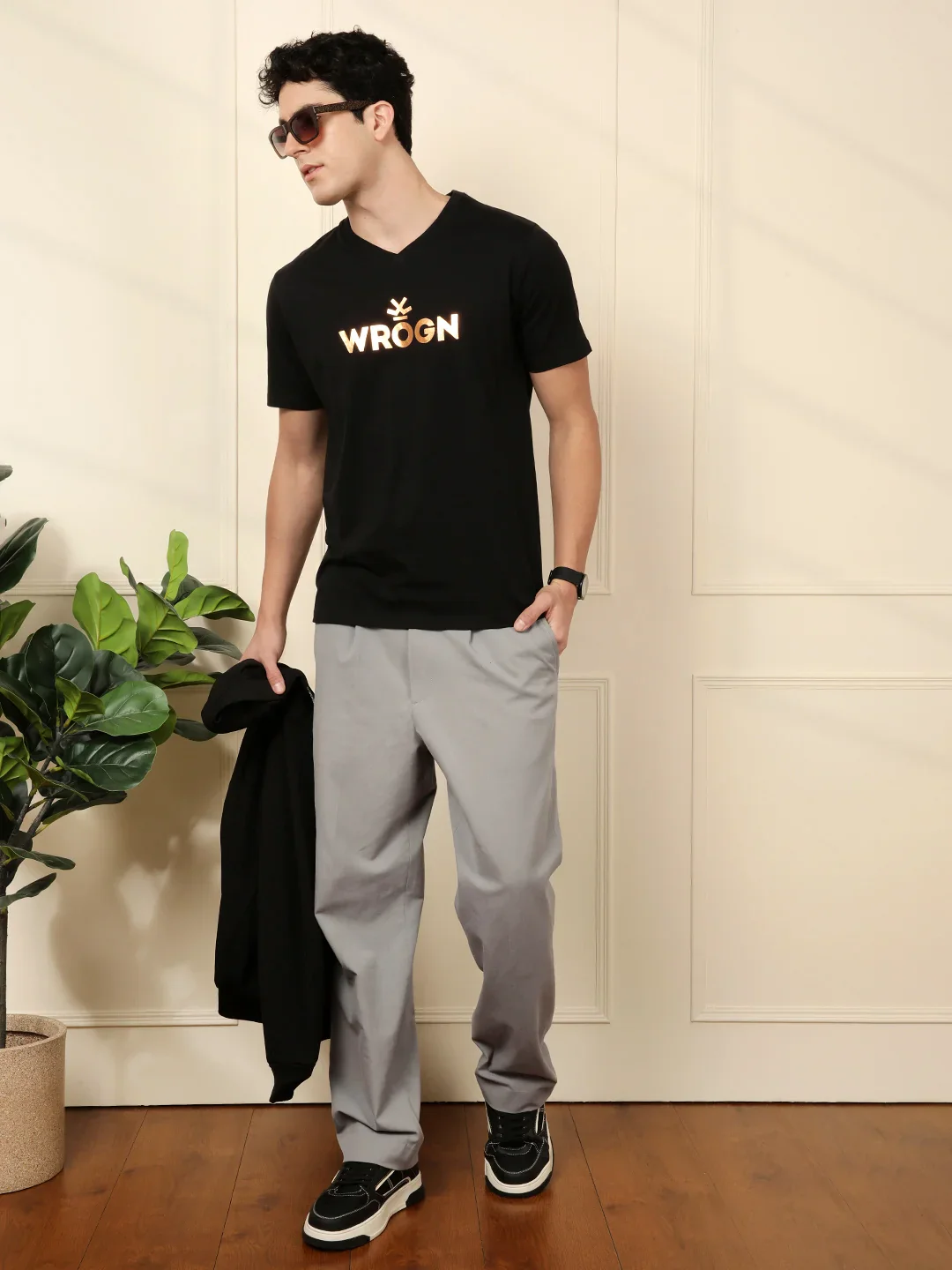 Foil Printed T-Shirt | Black - Image 4