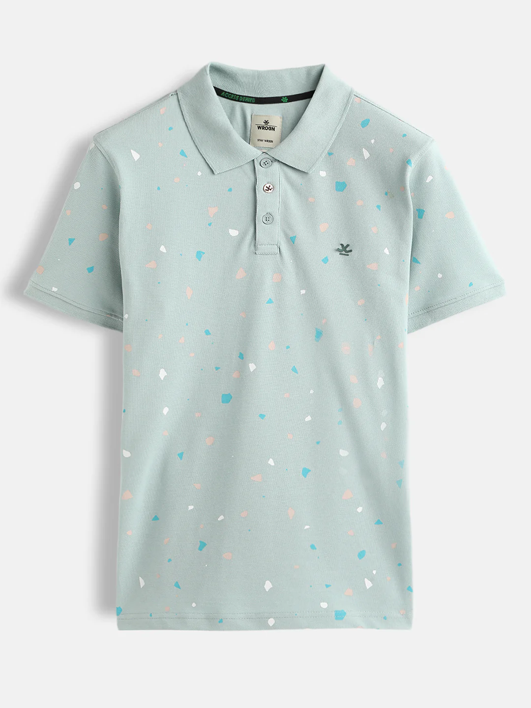 Printed Slim Fit Polo T-Shirt | Olive - Image 3