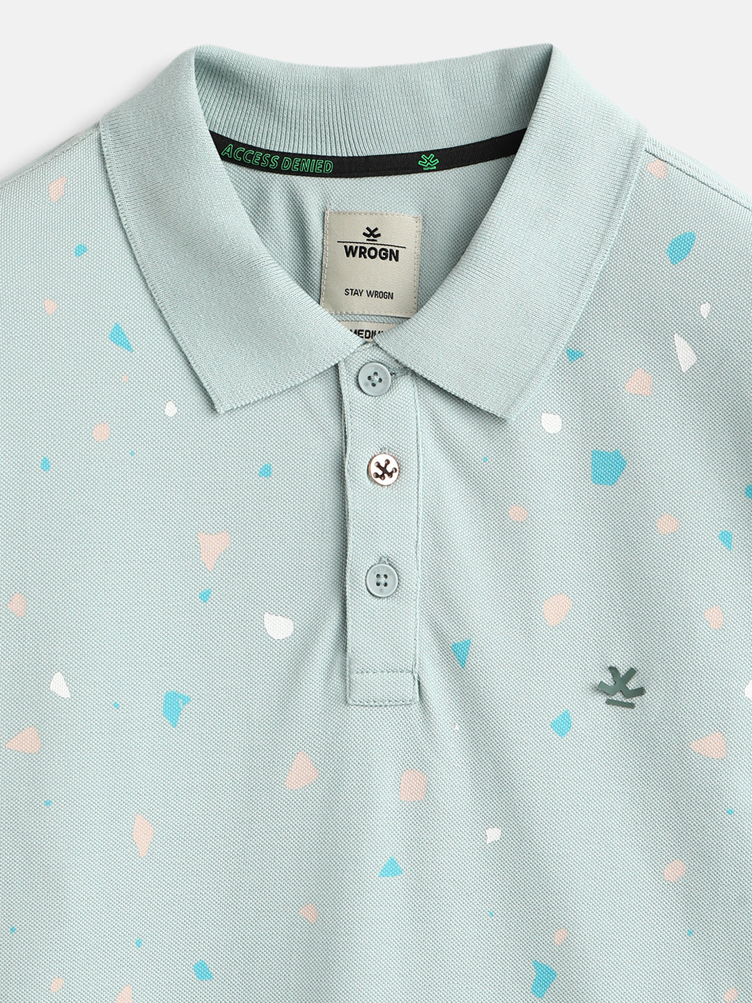 Printed Slim Fit Polo T-Shirt | Olive - Image 5