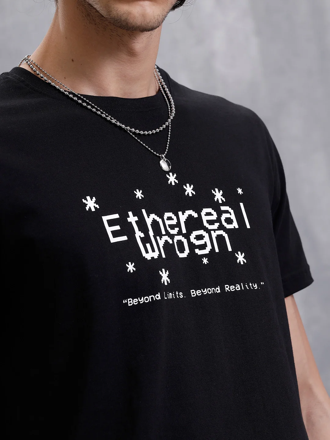 Printed Slim Fit T-Shirt | Black - Image 4
