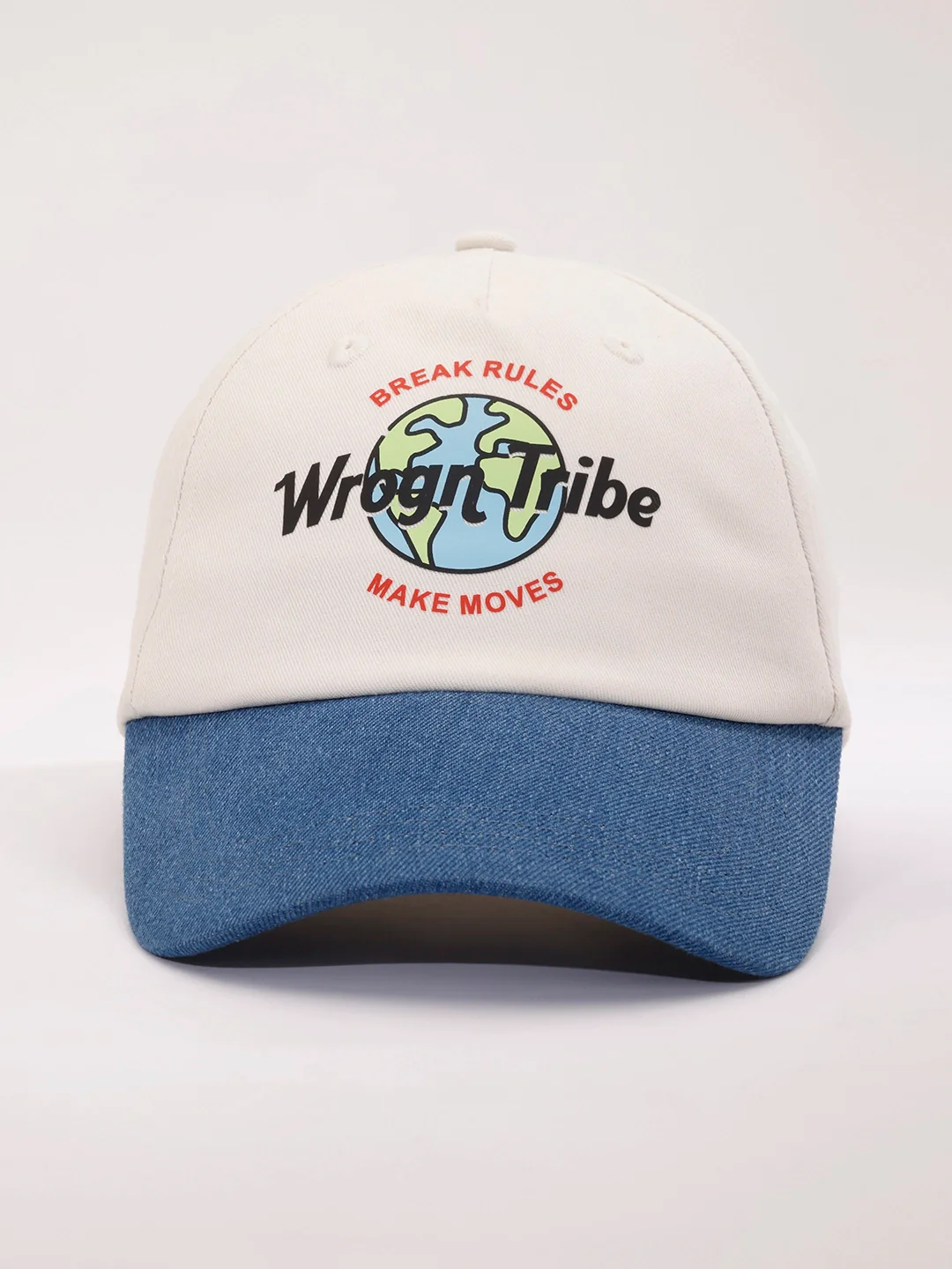 Printed Wrogn Tribe Two-Tone Cap | Blue/White - Image 3