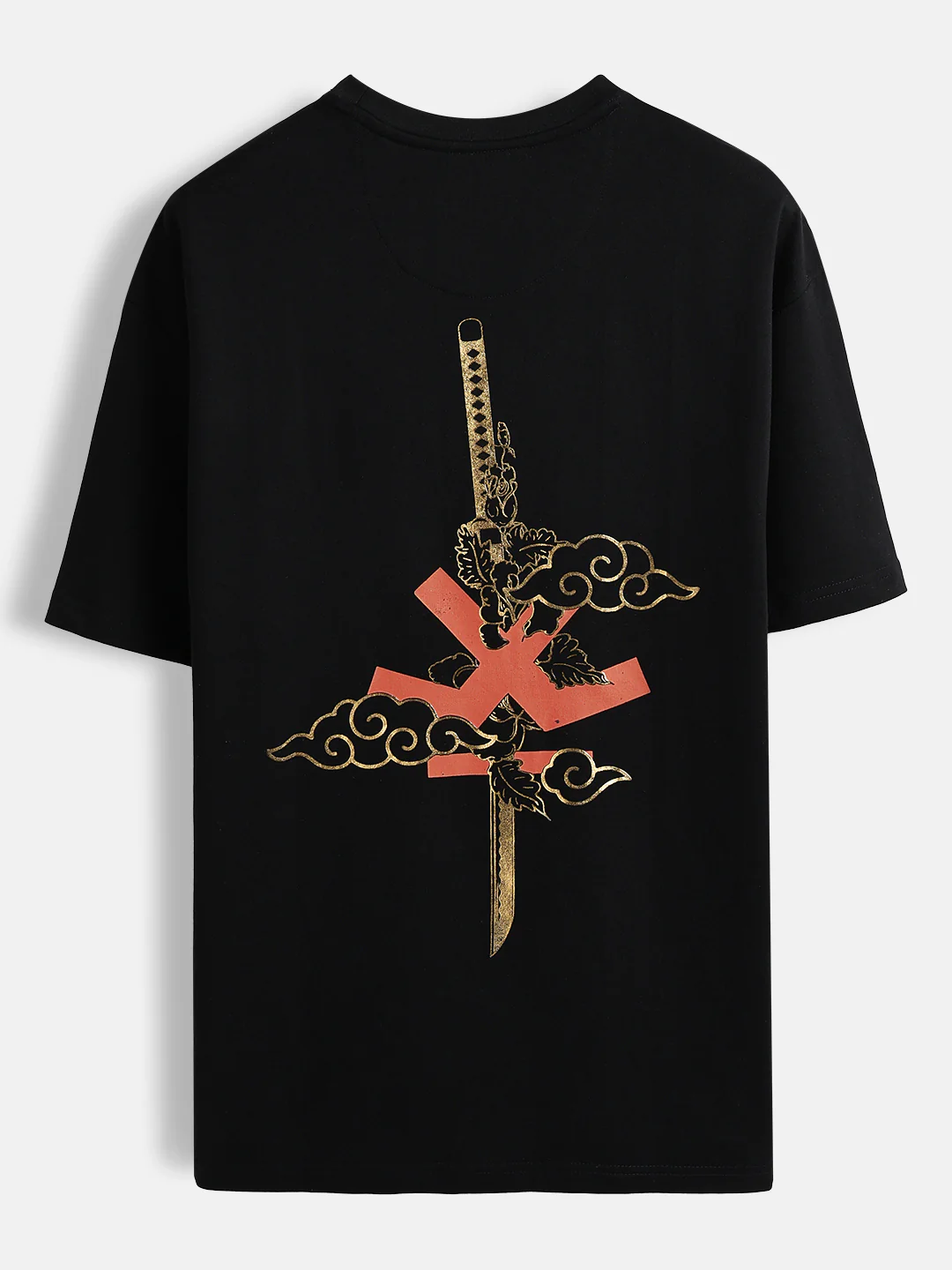 Puff print chest motif oversized tshirt | Black - Image 9