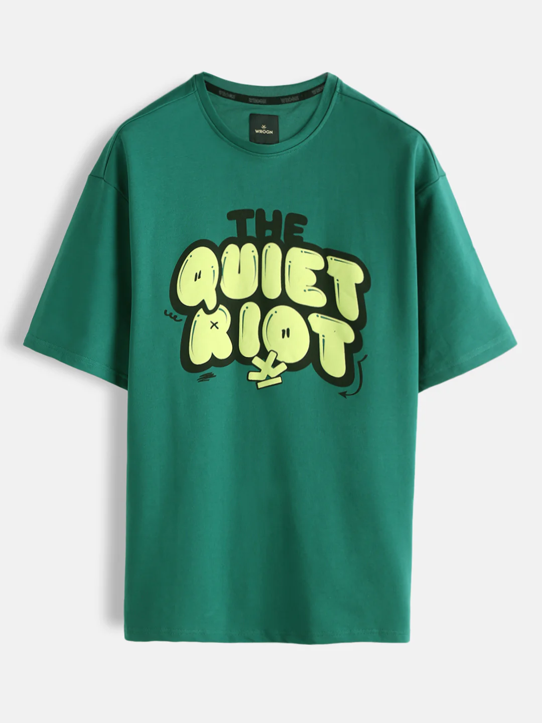 Puff Print Oversized Fit T-Shirt | Green - Image 3