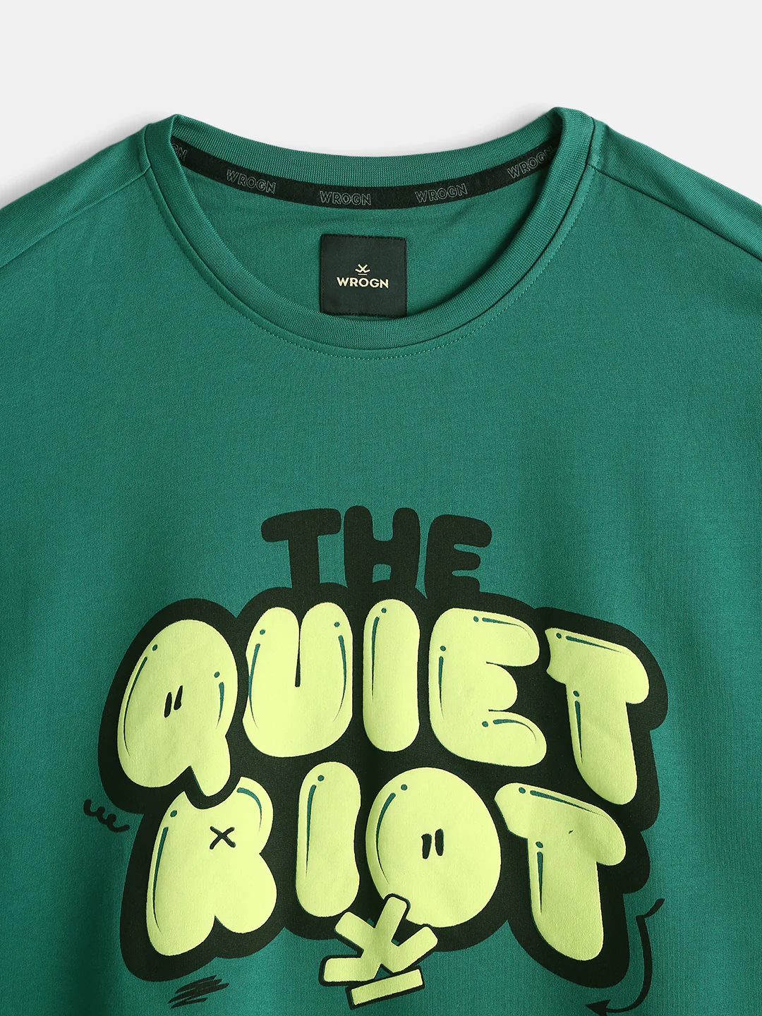 Puff Print Oversized Fit T-Shirt | Green - Image 5