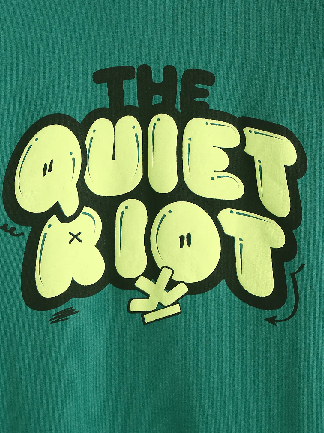 Puff Print Oversized Fit T-Shirt | Green - Image 6