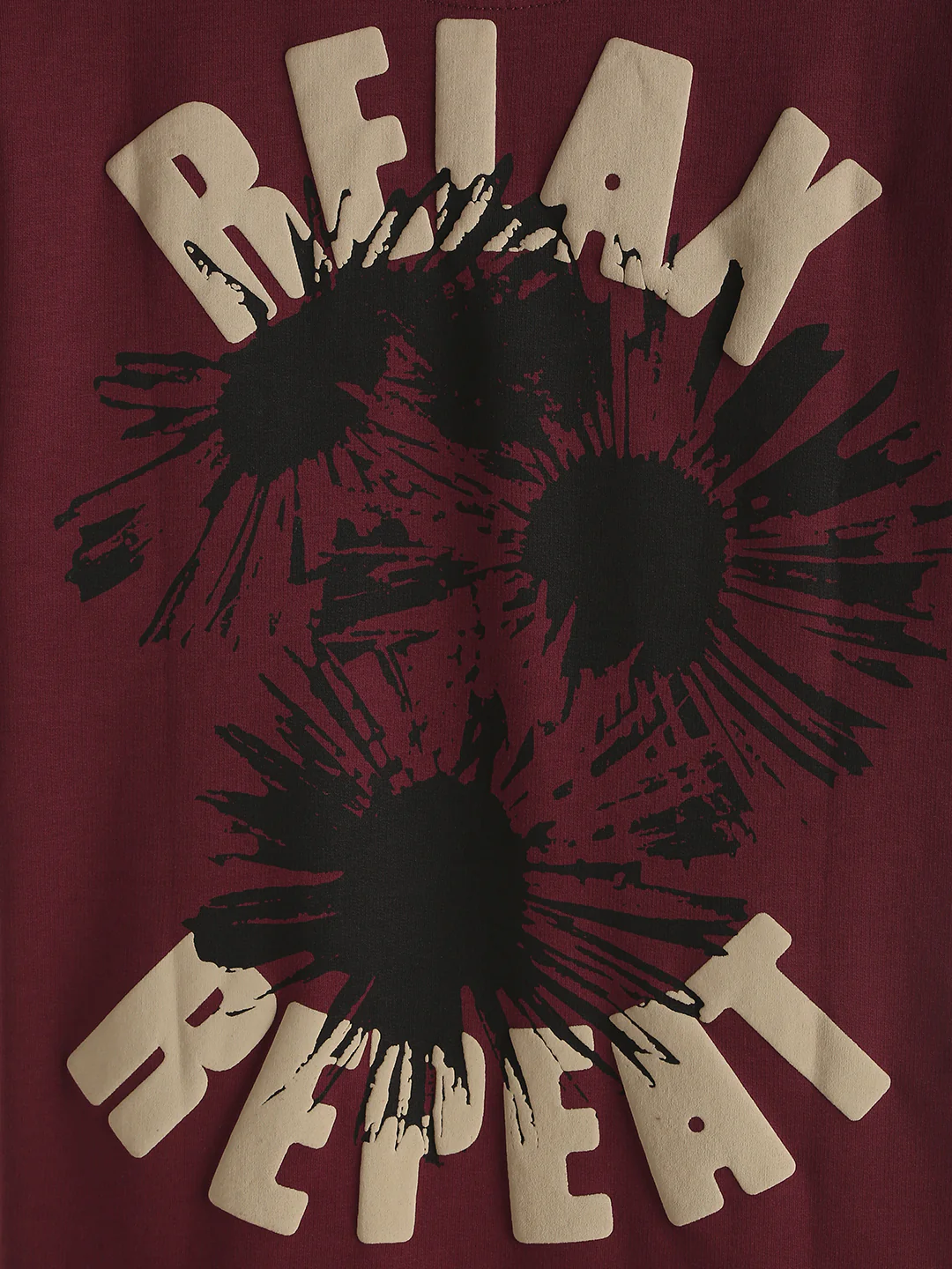 Puff Print Oversized T-Shirt | Maroon - Image 5