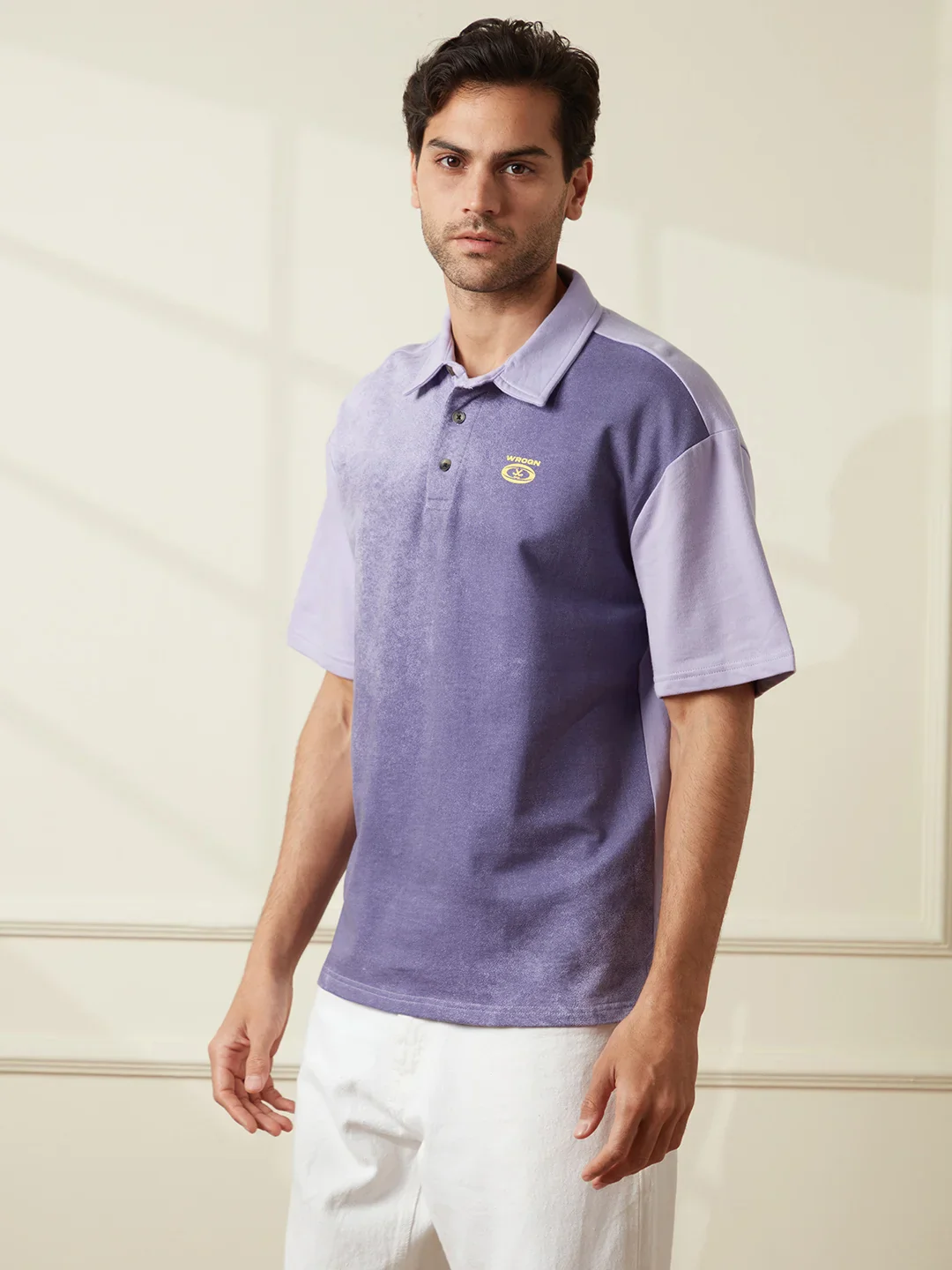 Spray Printed Oversized T-Shirt | Purple - Image 4