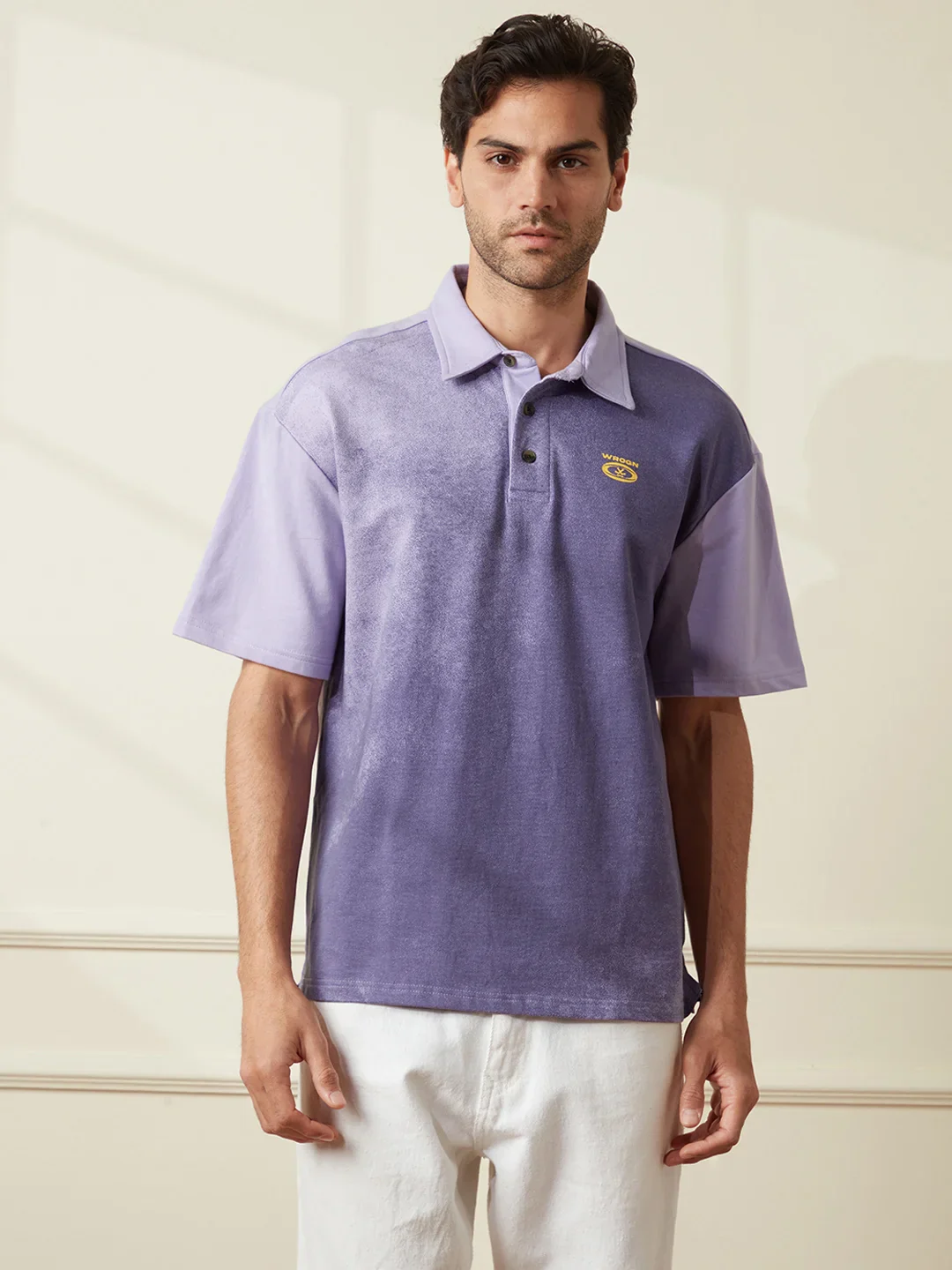 Spray Printed Oversized T-Shirt | Purple - Image 7