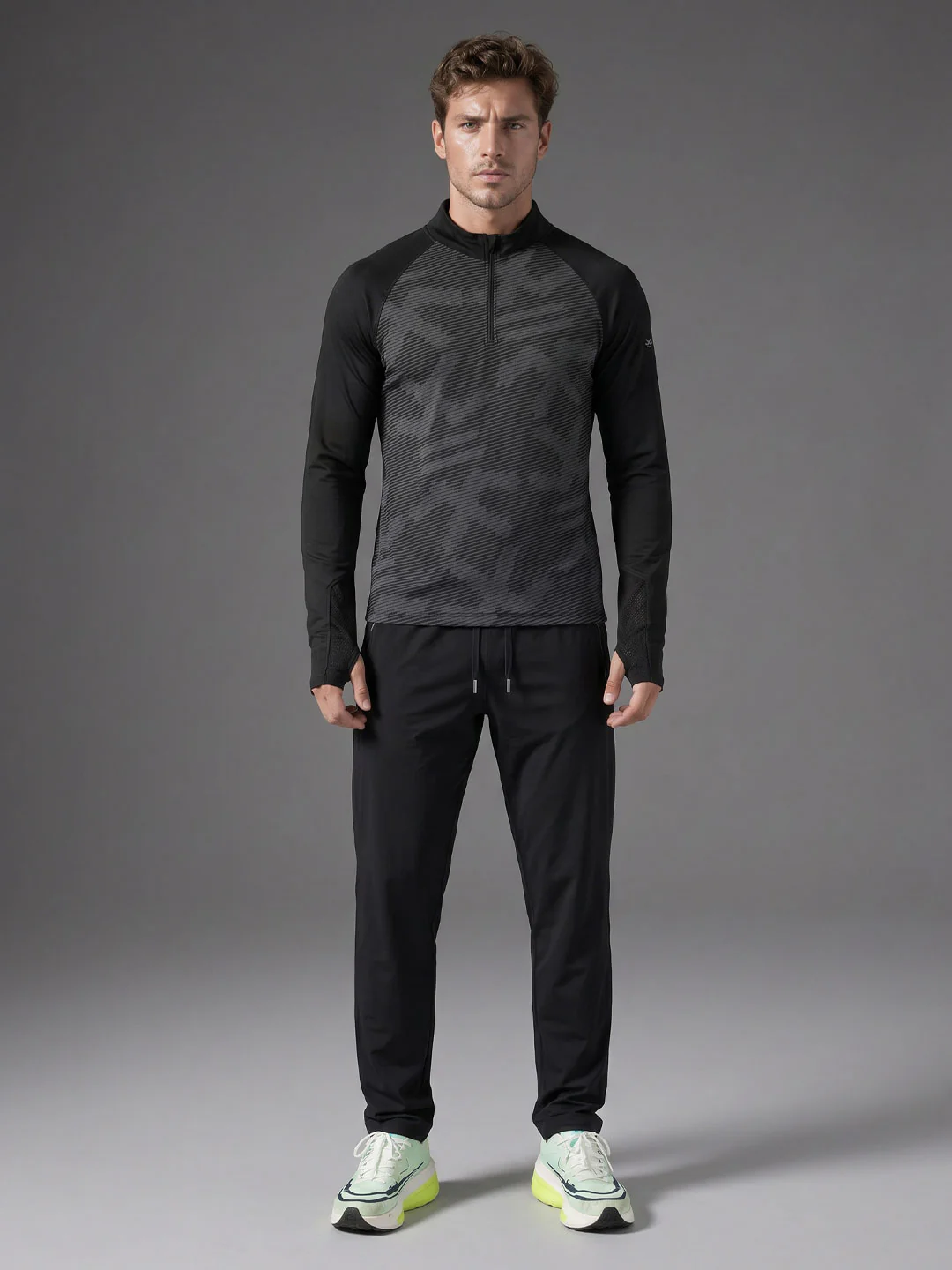 Quarter Zip Sweatshirt | Black - Image 2