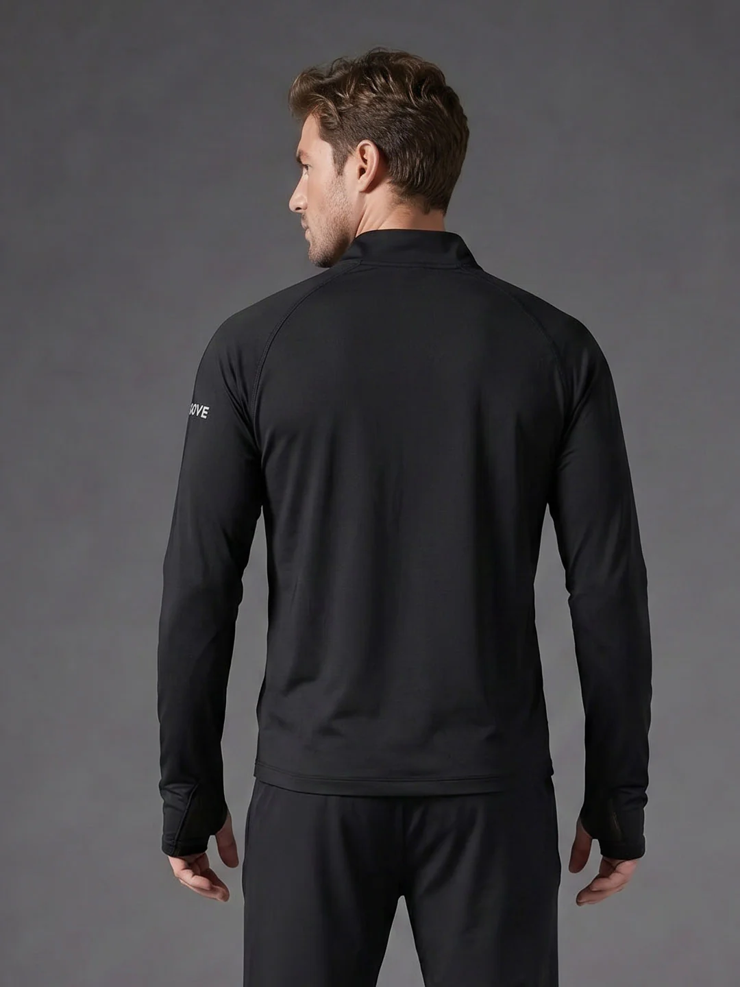 Quarter Zip Sweatshirt | Black - Image 3
