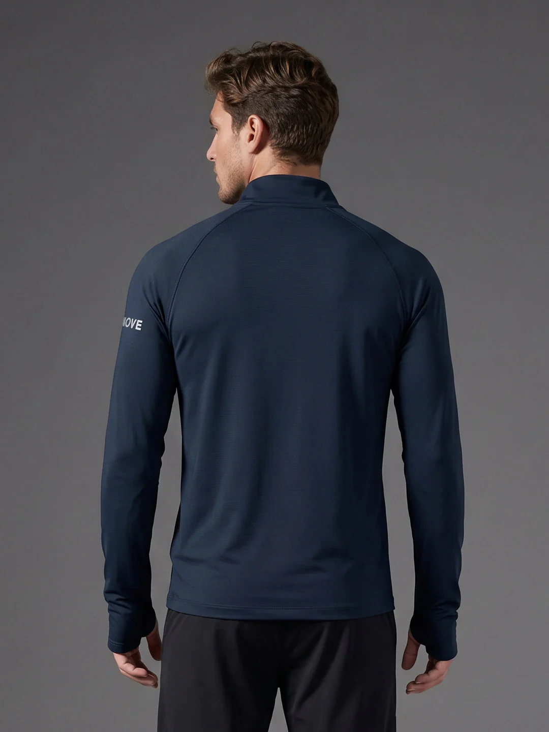 Quarter Zip Sweatshirt | Navy Blue - Image 3