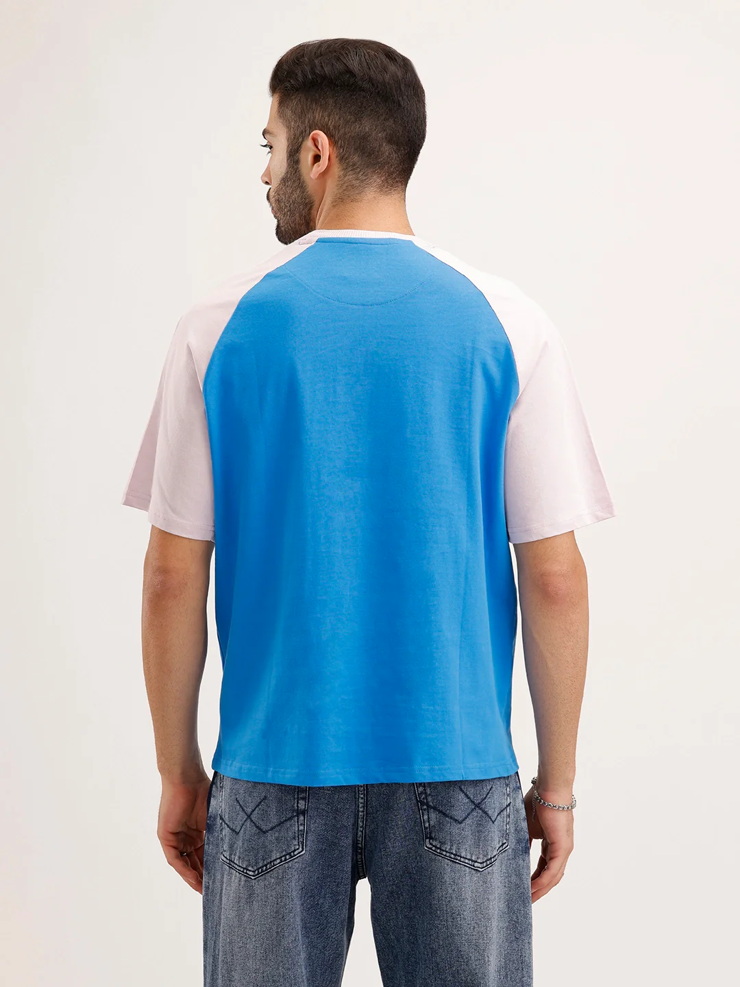 Raglan Collar Oversized T-Shirt | Blue - Image 3