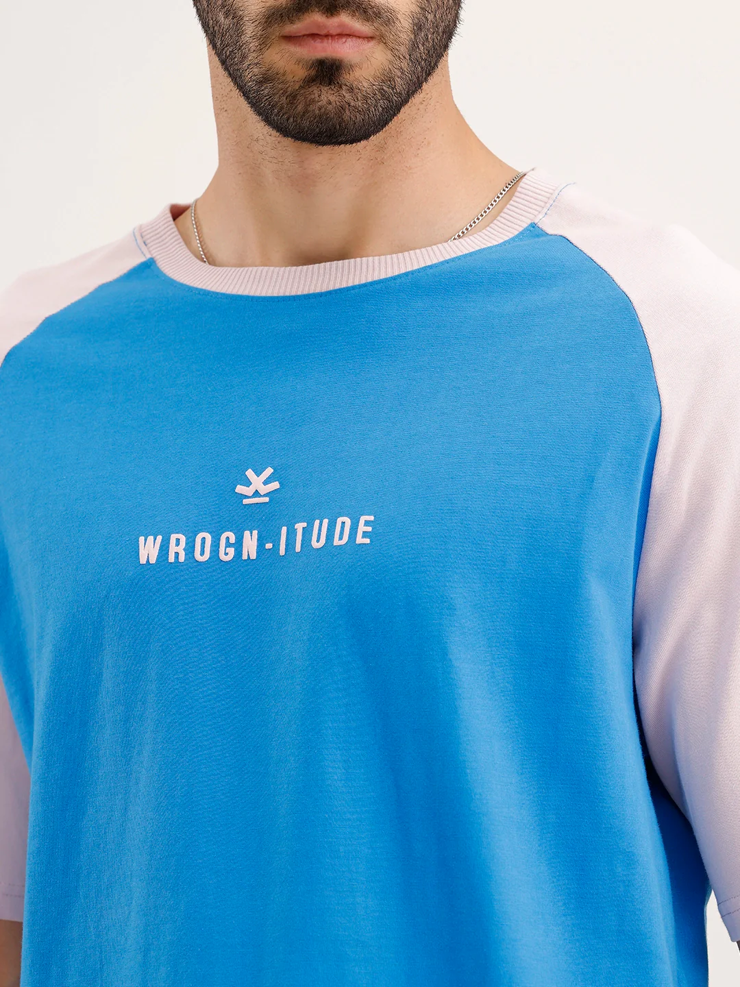 Raglan Collar Oversized T-Shirt | Blue - Image 5