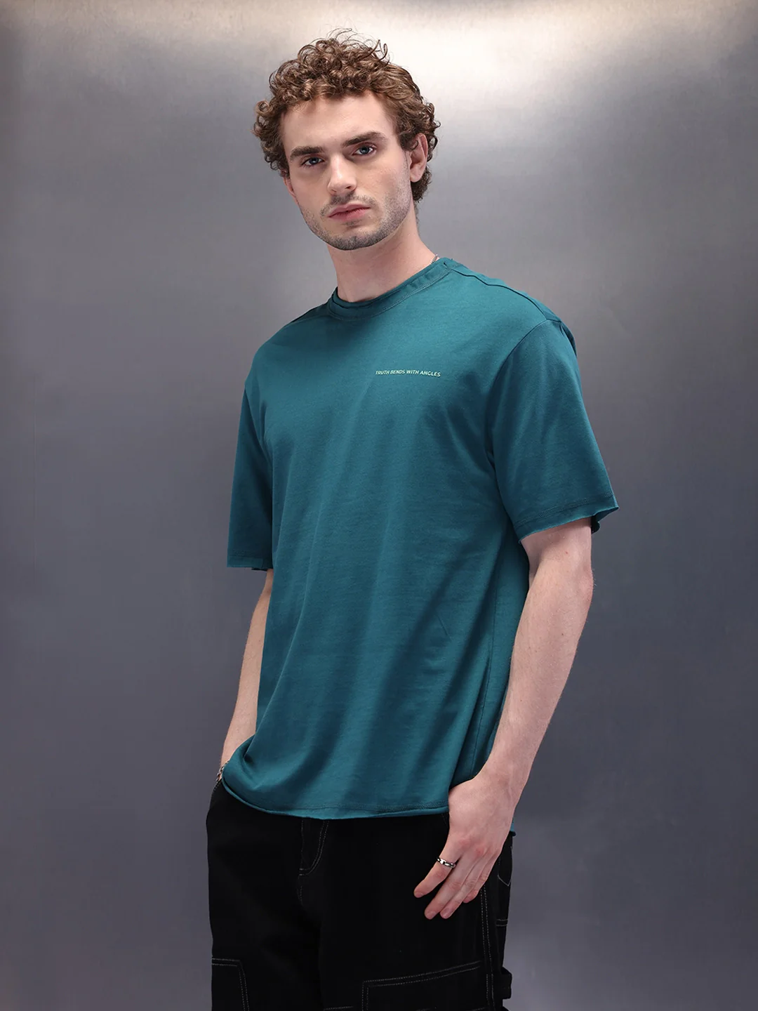 Raw Edge Printed T-Shirt | Green - Image 4