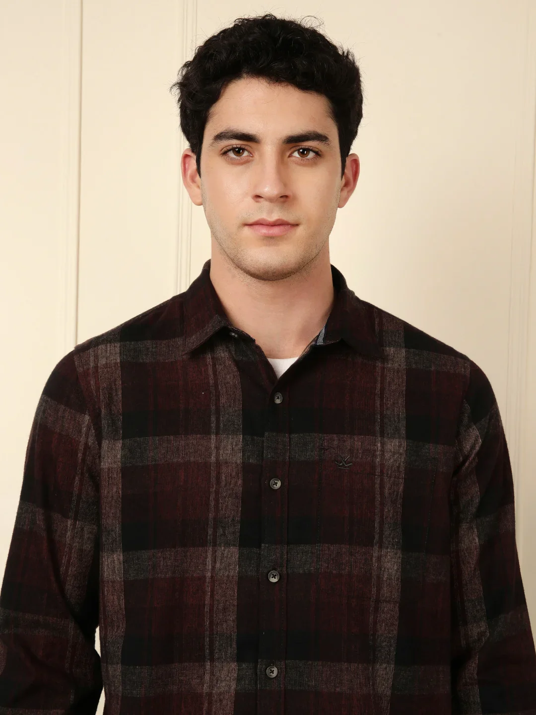 Red Blend Checked Cotton Shirt - Image 7