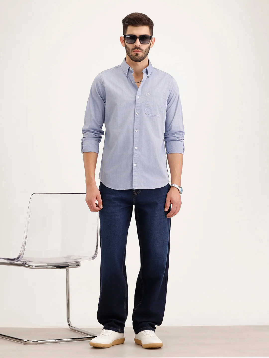 Regular Fit 100% Cotton Shirt | Blue - Image 2