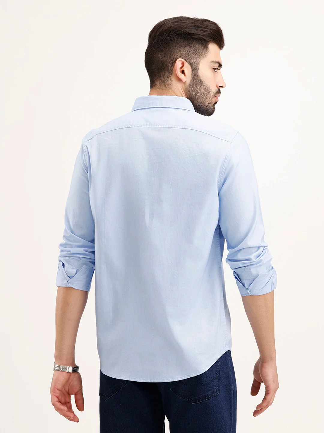 Regular Fit 100% Cotton Shirt | Light Blue - Image 3