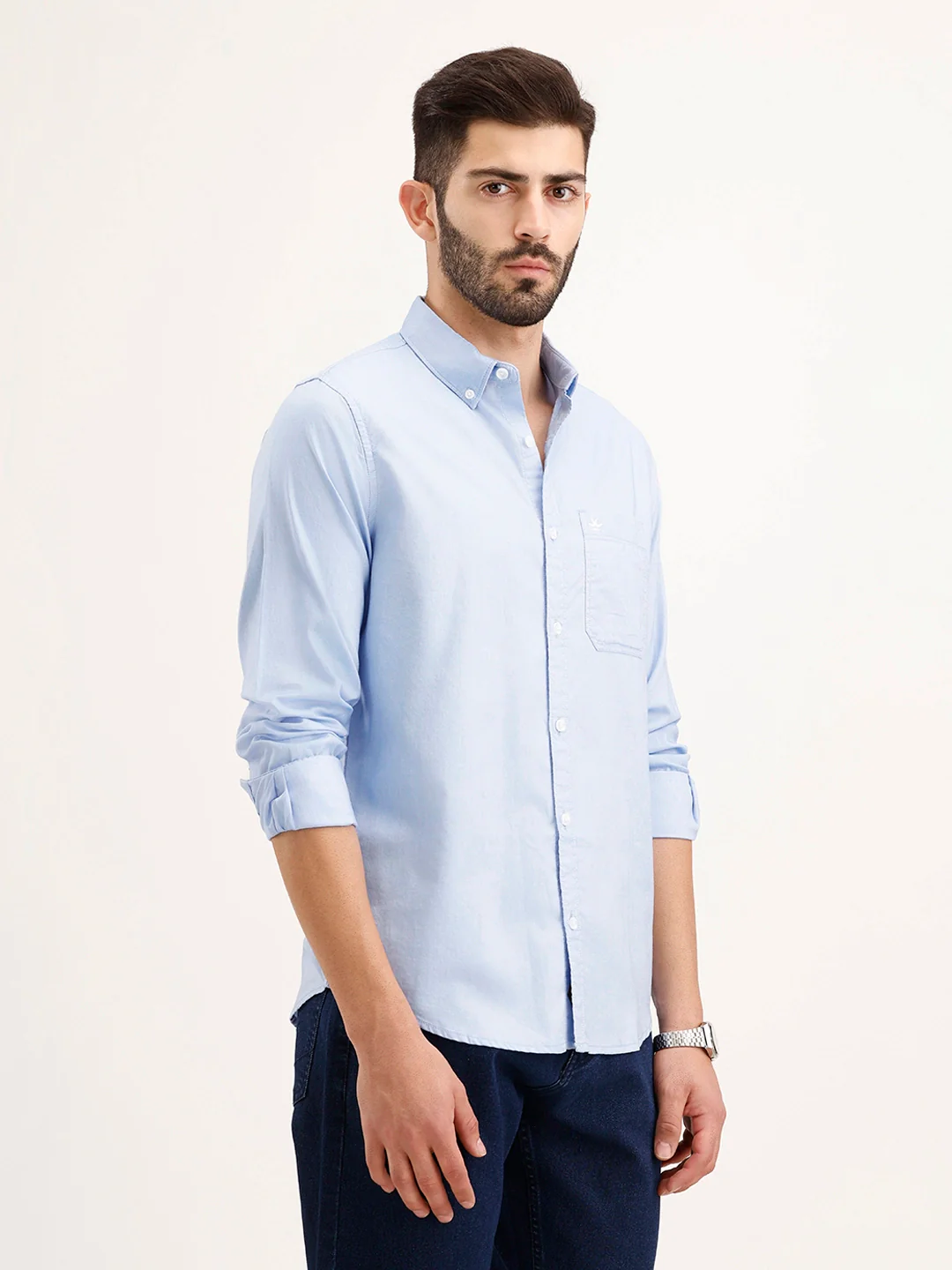 Regular Fit 100% Cotton Shirt | Light Blue - Image 4