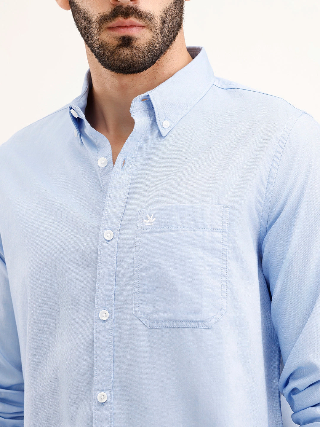 Regular Fit 100% Cotton Shirt | Light Blue - Image 5