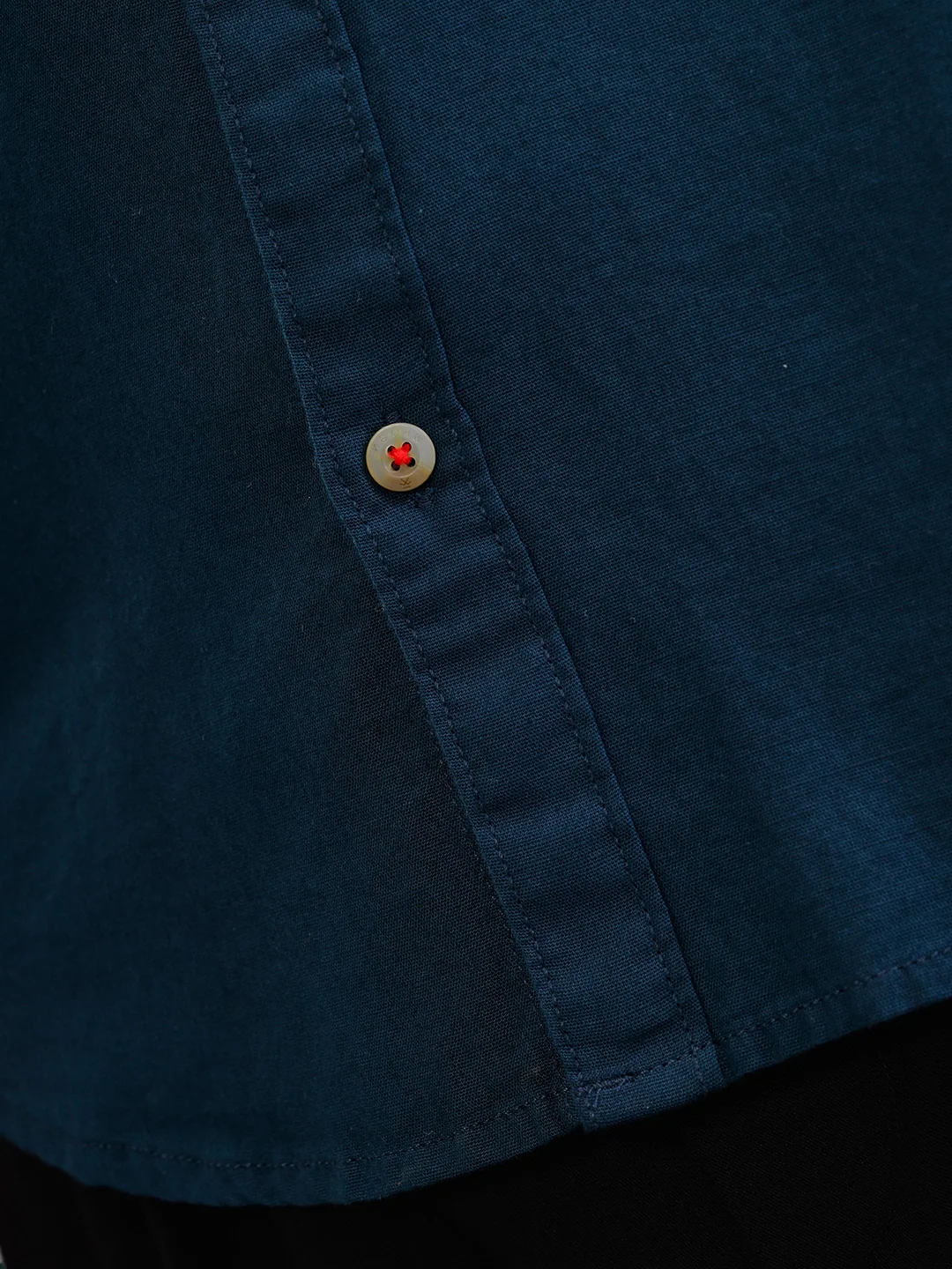 Regular Fit 100% Cotton Solid Shirt | Dark Blue - Image 5