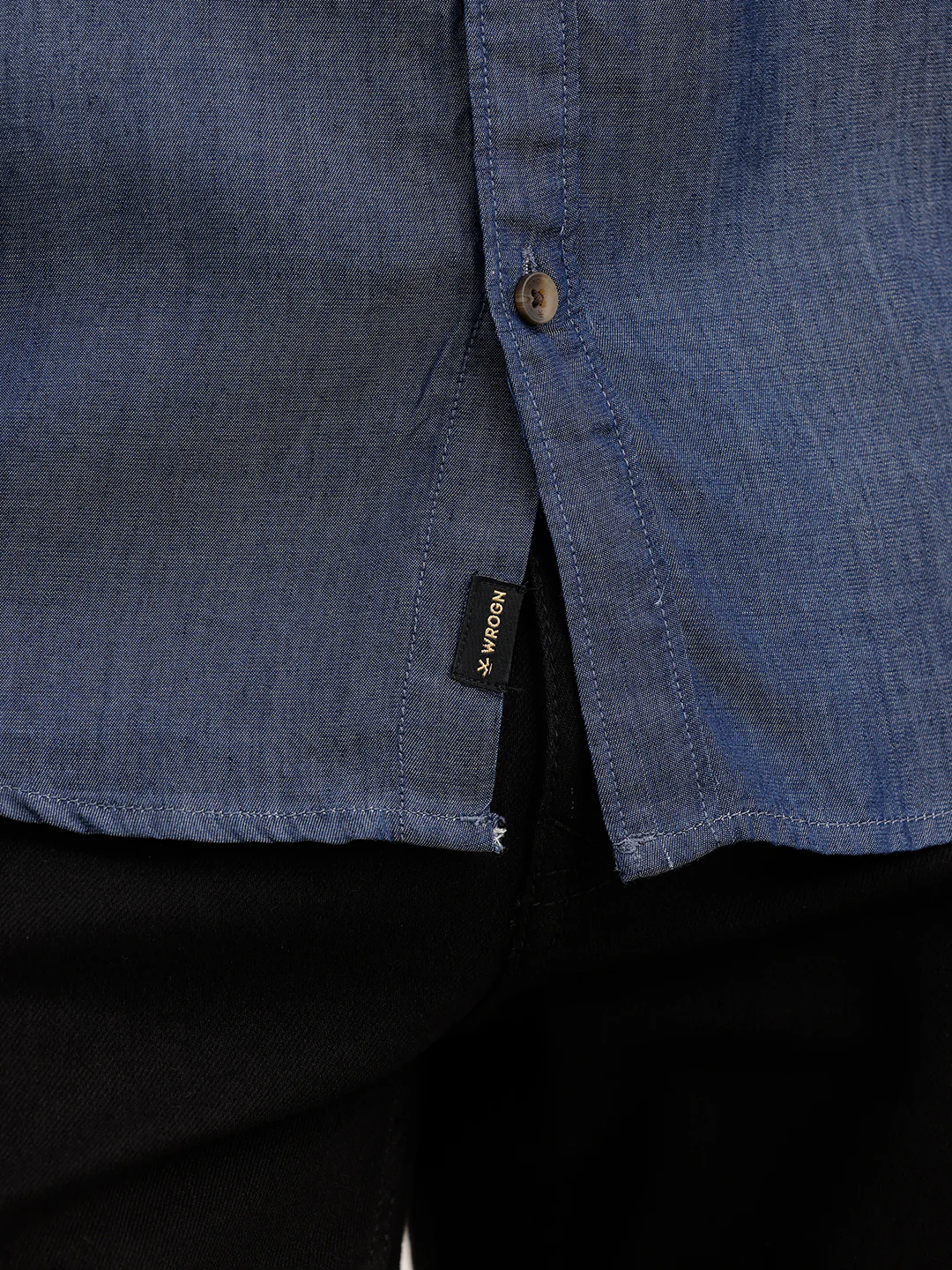 Regular Fit 100% Lyocell Shirt  | Navy Blue - Image 5