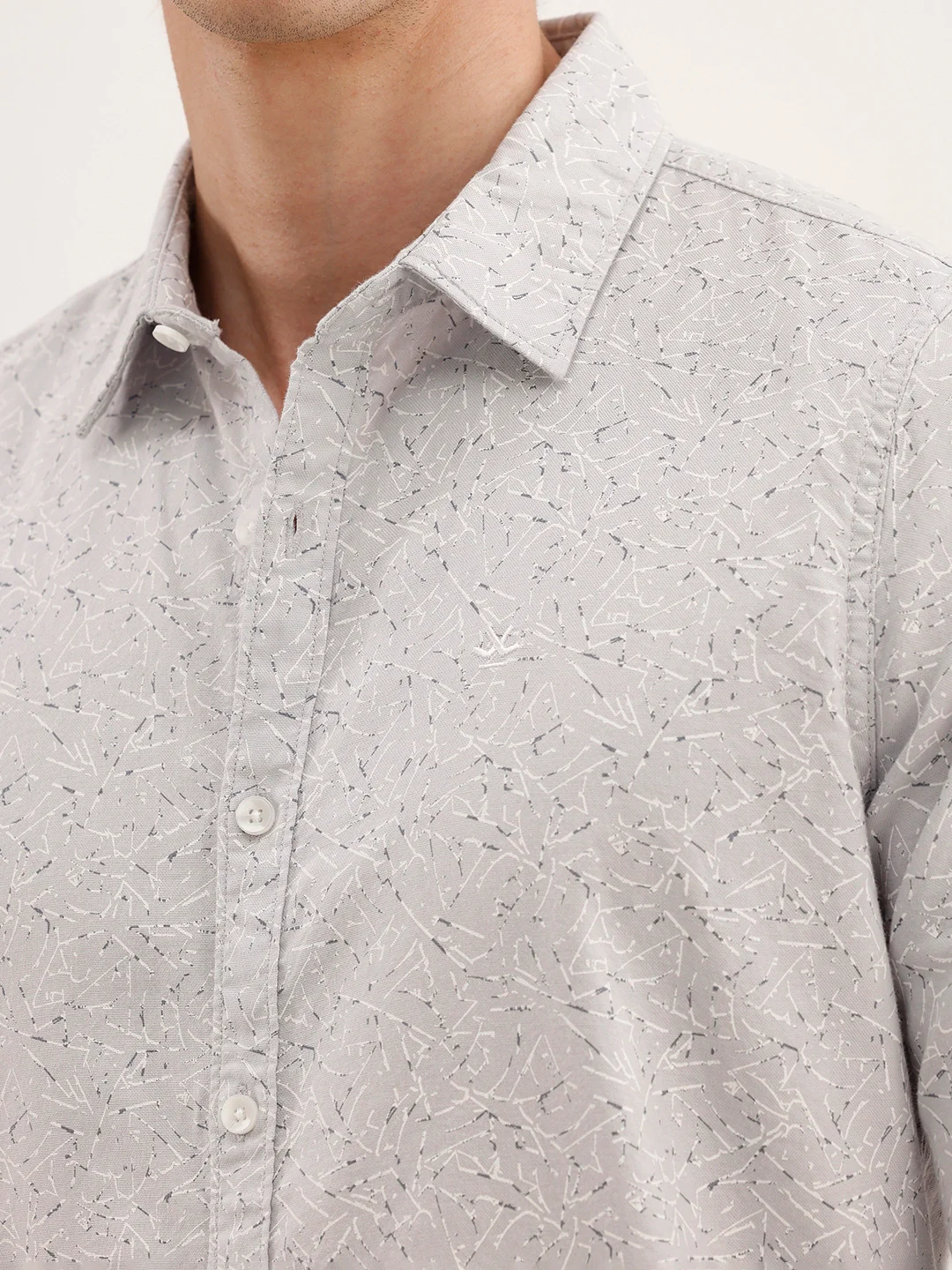 Regular Fit AOP Full Sleeved Shirt | Grey - Image 5