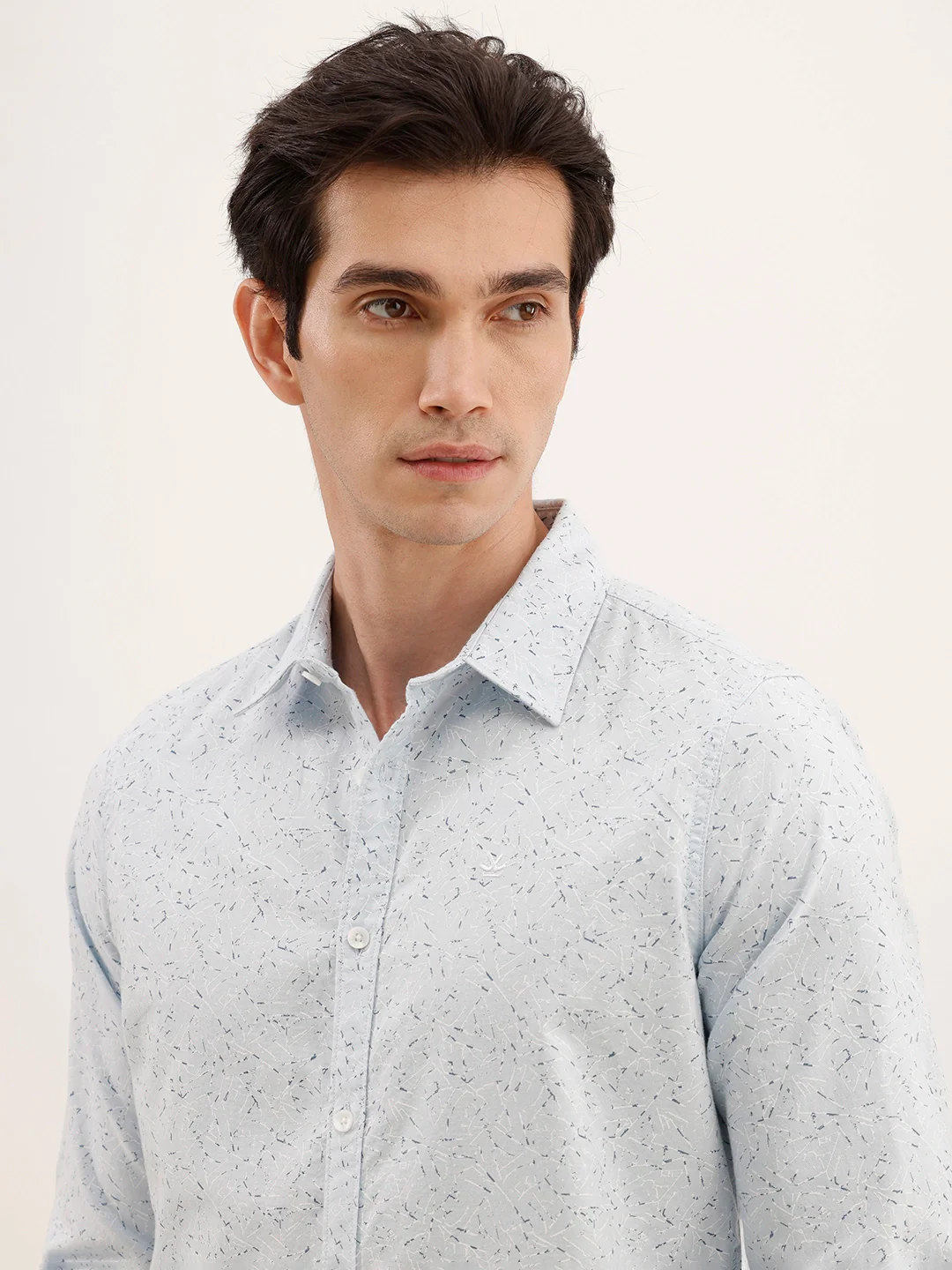 Regular Fit AOP Full Sleeved Shirt | Light Blue - Image 5