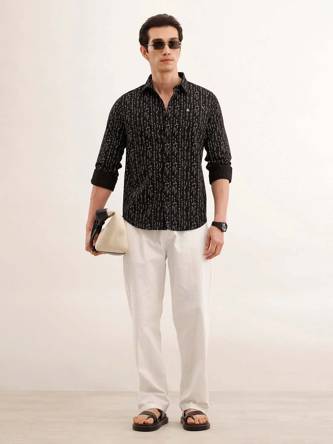 Regular Fit AOP Shirt | Black - Image 2