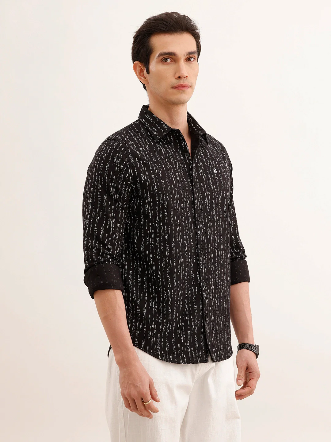 Regular Fit AOP Shirt | Black - Image 4