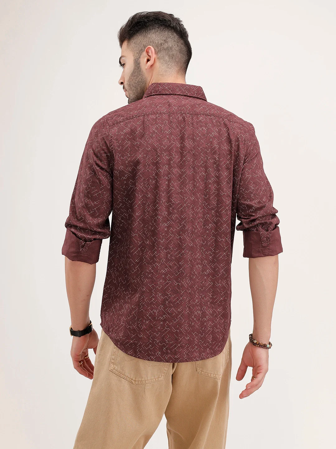Regular Fit AOP Shirt | Brown - Image 3