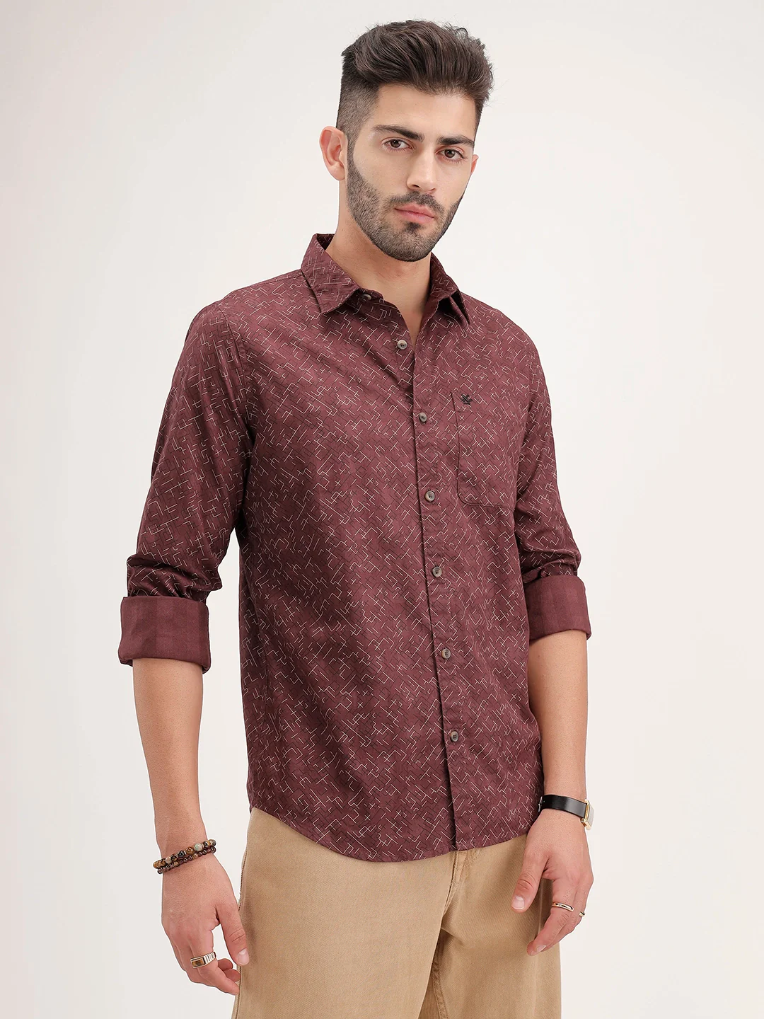 Regular Fit AOP Shirt | Brown - Image 4