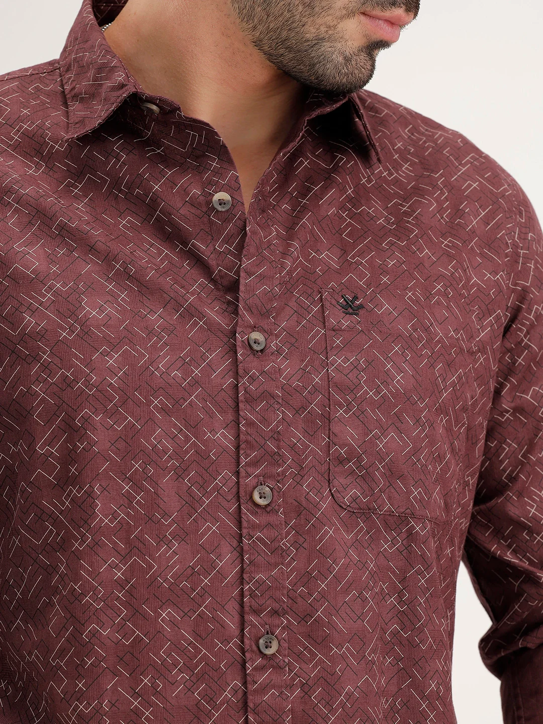Regular Fit AOP Shirt | Brown - Image 5